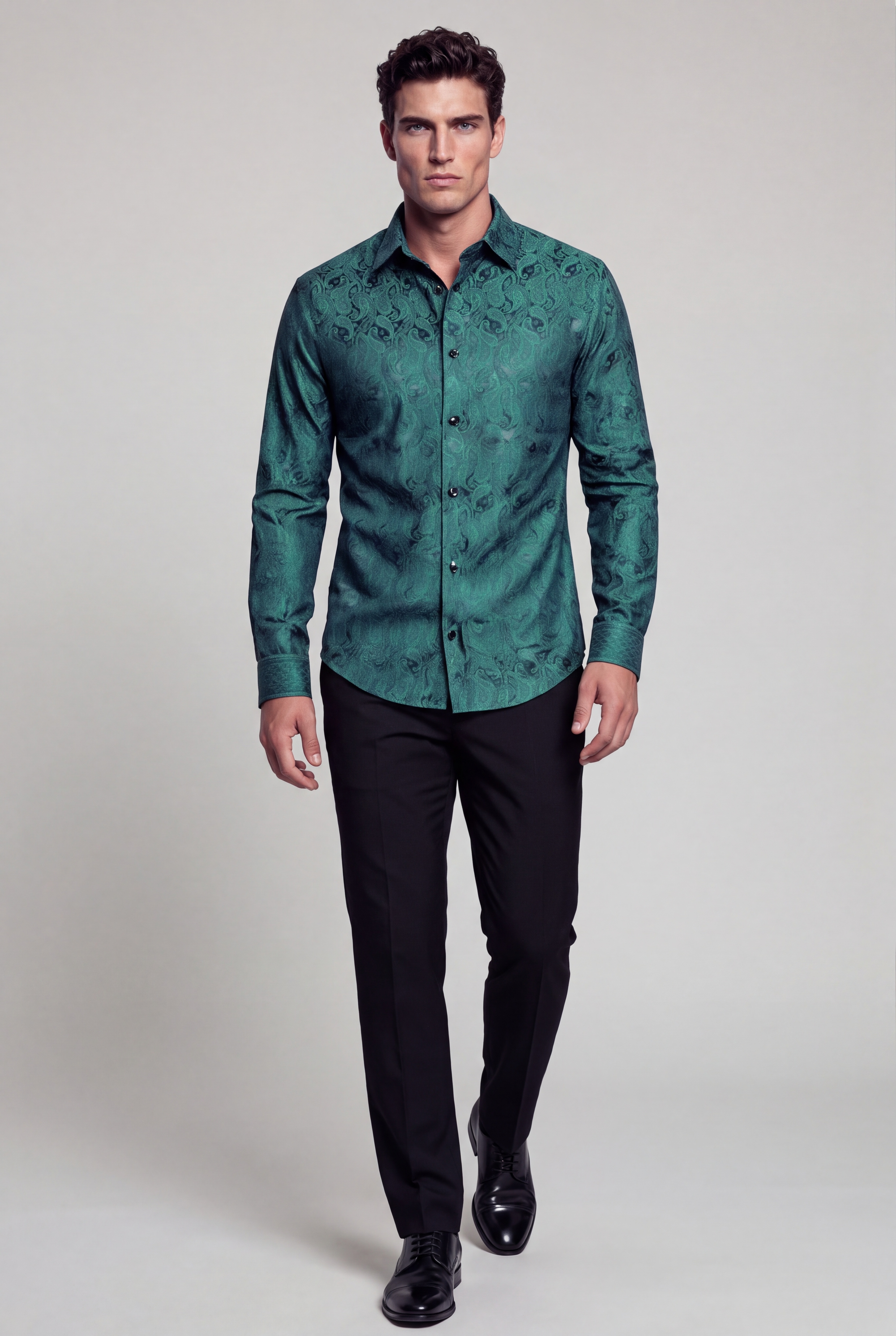 Men's emerald green dress shirt for prom, homecoming and formal occasions from Gentleman's Guru