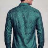 Men's exotic emerald green paisley long sleeve shirt for formal events from Gentleman's Guru