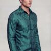 Men's fancy emerald green formal shirt for prom and wedding from Gentleman's Guru