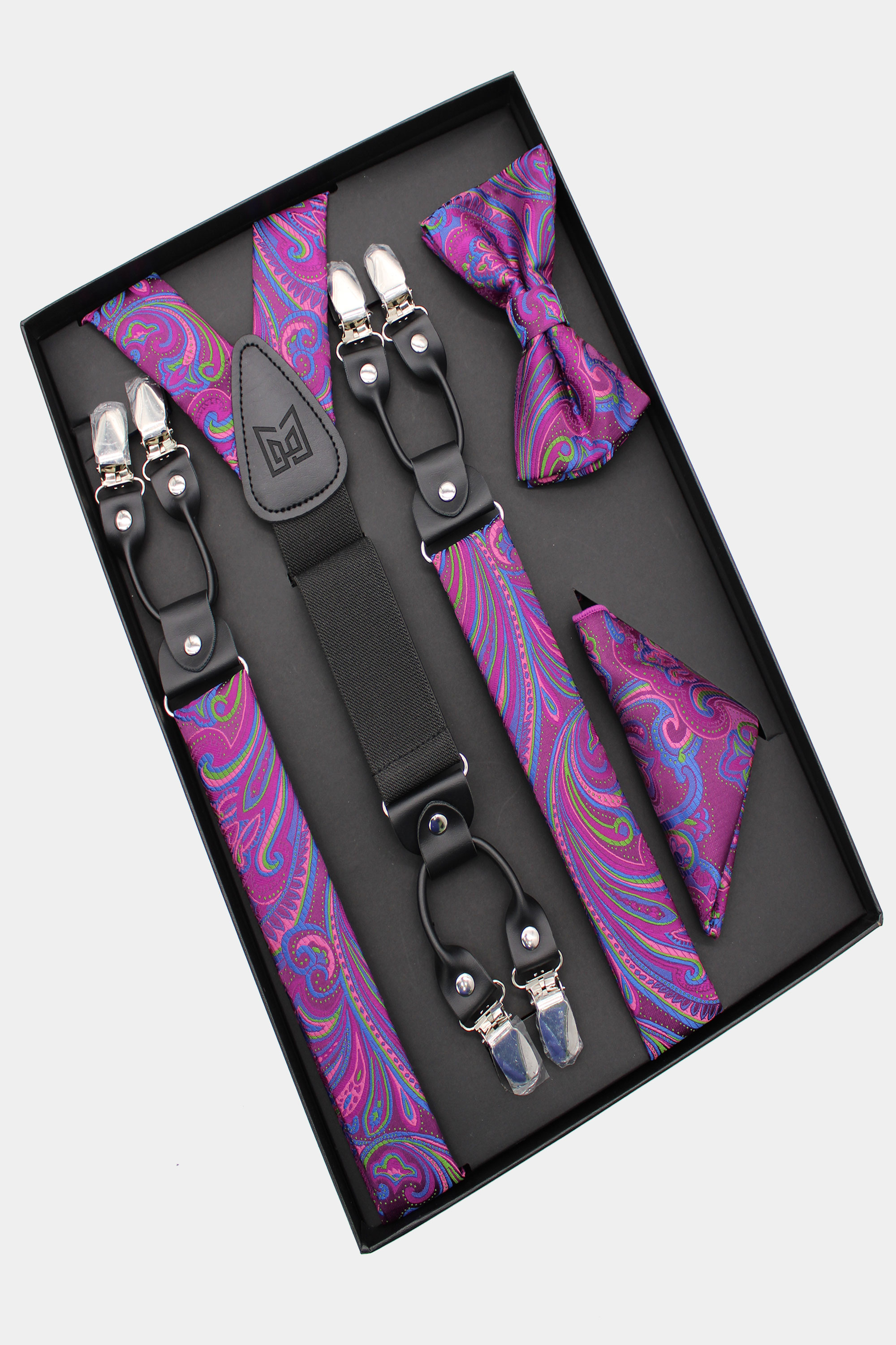 Mens-Magenta-Bow-Tie-and-Suspenders-Grooms-WeddingGroomsmen-from-Gentlemansguru.com