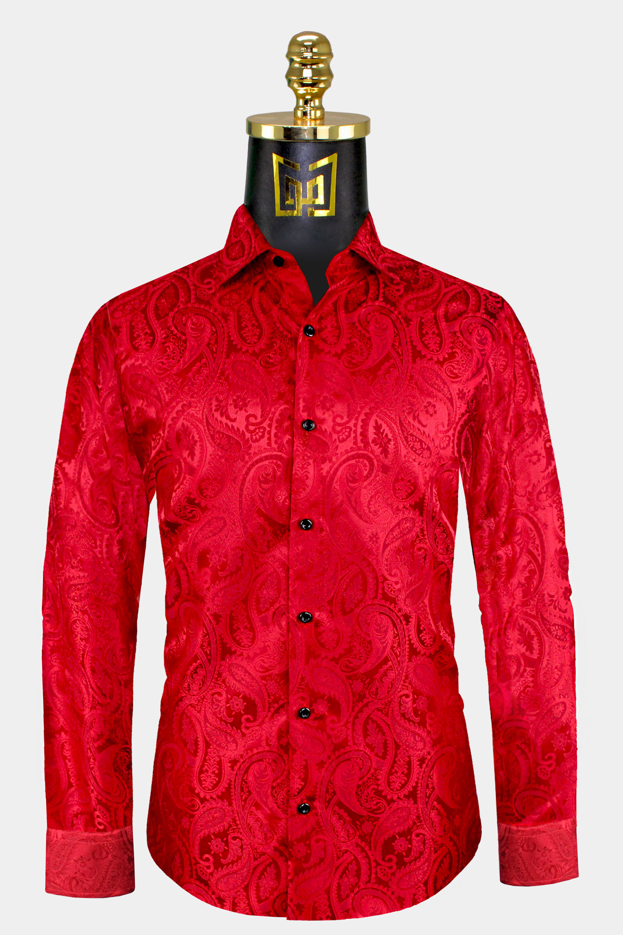 mens red dress shirt