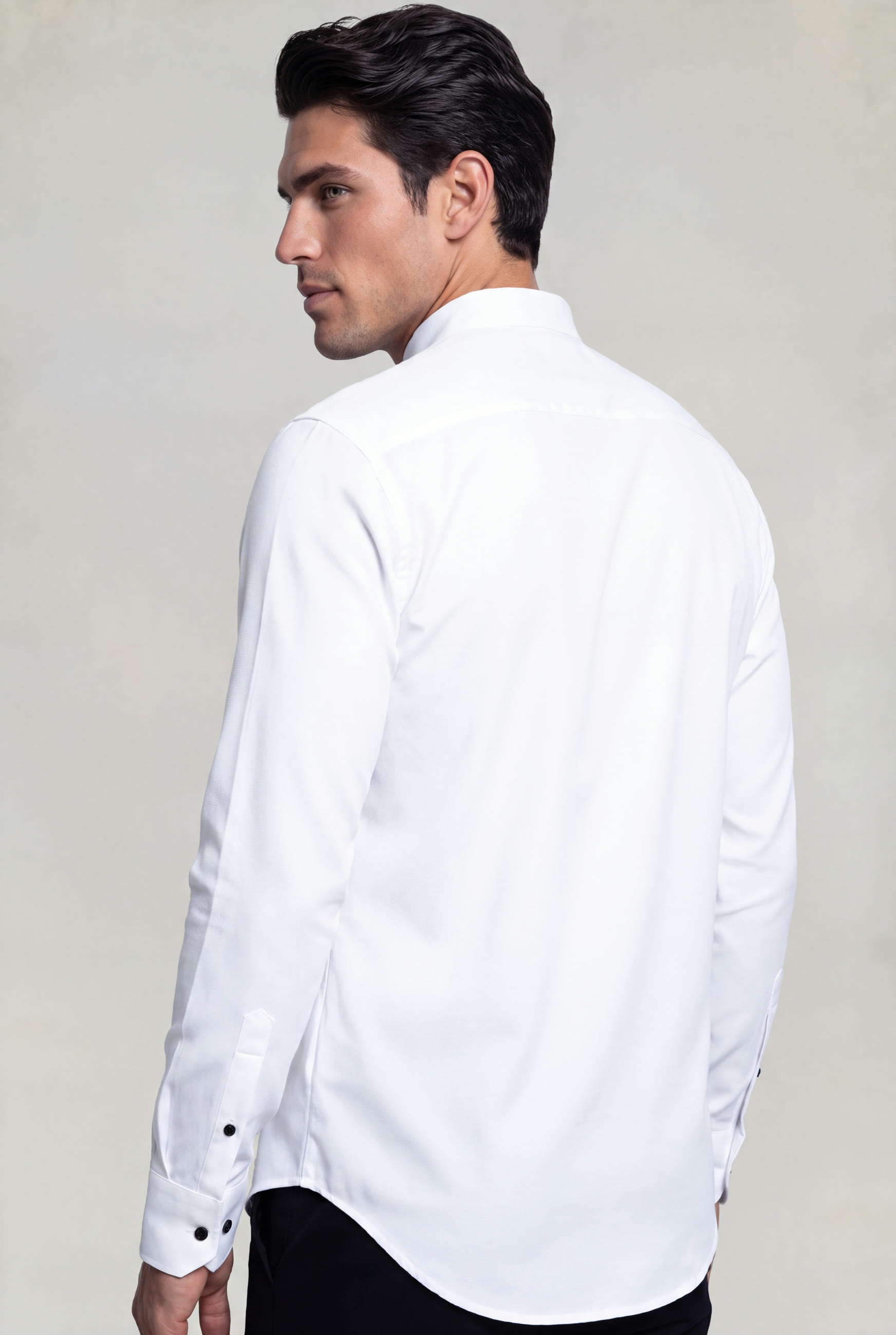 Men's White Chinese Collar Formal Dress Shirt from Gentleman's Guru