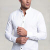 Men's White Mandarin Collar Prom Shirt for Formal Wear from Gentleman's Guru