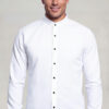 Men's White Mandarin Collar Shirt – Wedding, Prom & Formal Dress Shirt from Gentleman's Guru