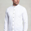 Men's White Stand Collar Dress Shirt for Weddings from Gentleman's Guru