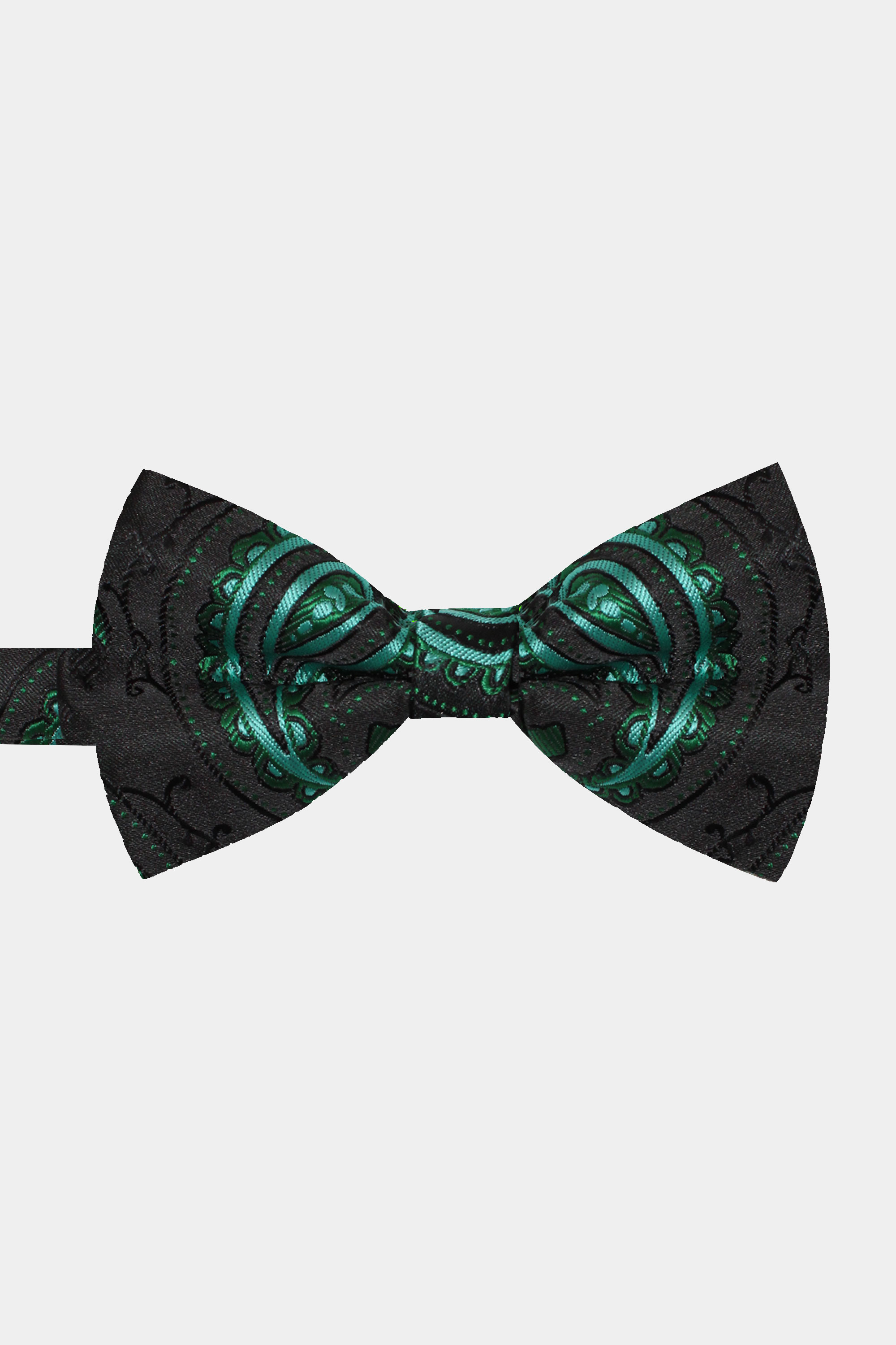 Paisley-Black-and-Green-Bow-Tie-from-Gentlemansguru.com