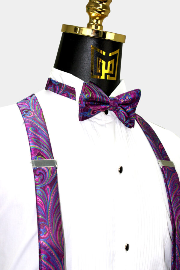 Paisley-Magenta-Bowti-Suspdenders-Set-Men-Wedding-Groomsmen-from-Gentlemansguru.com