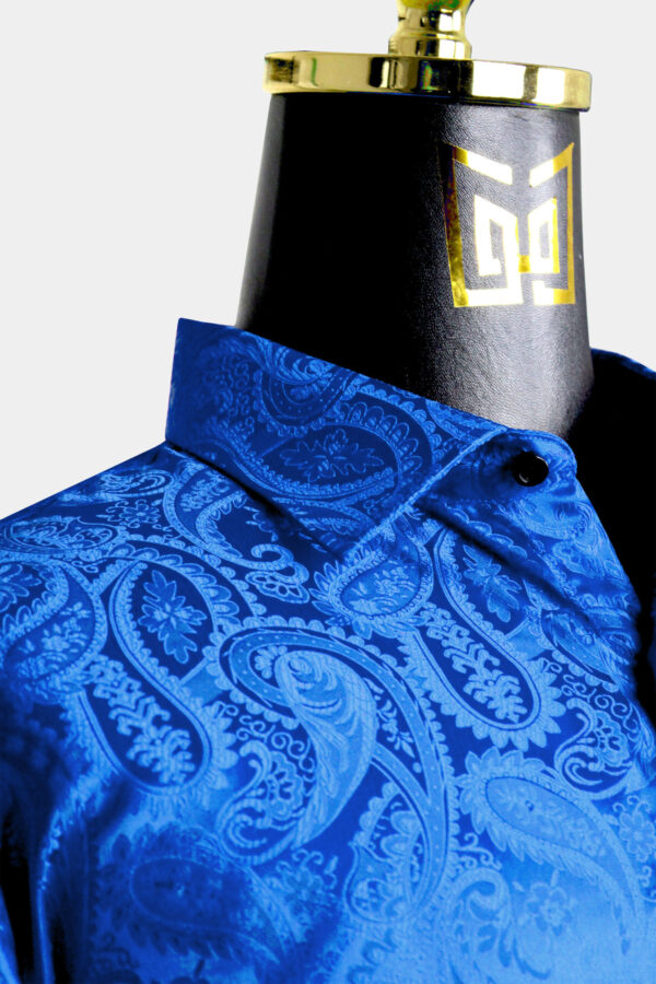Alternative view of Royal Blue Paisley Shirt
