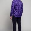 Purple and black paisley shirt for men for prom and weddings
