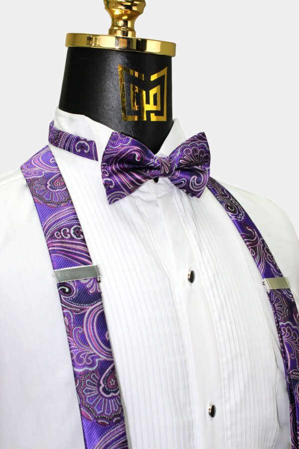 Violet-PPaisley-Suspenders-and-Bow-Tie-For-Groomsmen-Wedding-from-Gentlemansguru.com