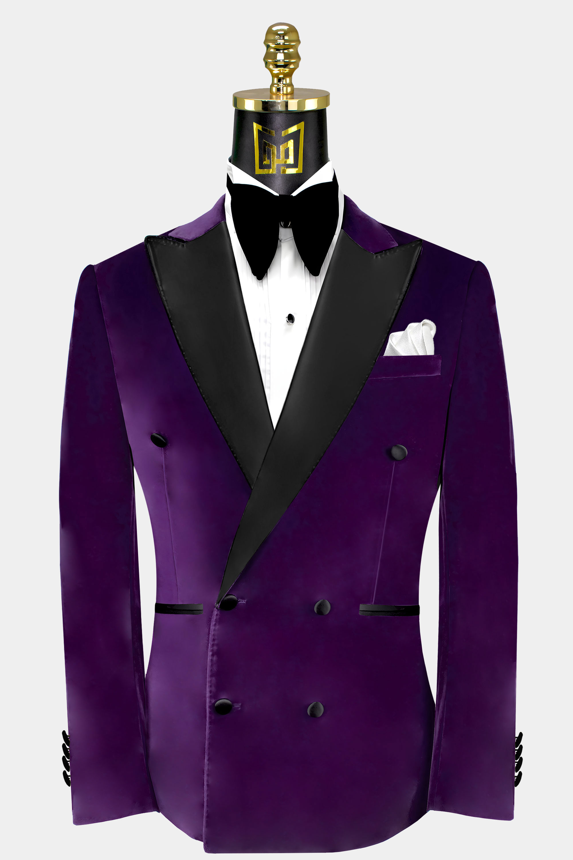 Double Breasted Purple Velvet Tuxedo Jacket | Gentleman's Guru