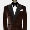 Mens-Double-Breasted-Brown-Velvet-Tuxedo-Jacket-Groom-Wedding-Blazer-from-Gentlemansguru.com