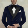 Mens-Double-Breasted-NAvy-Blue-Velvet-Dinner-Jacket-Blazer-from-Gentlemansguru.com