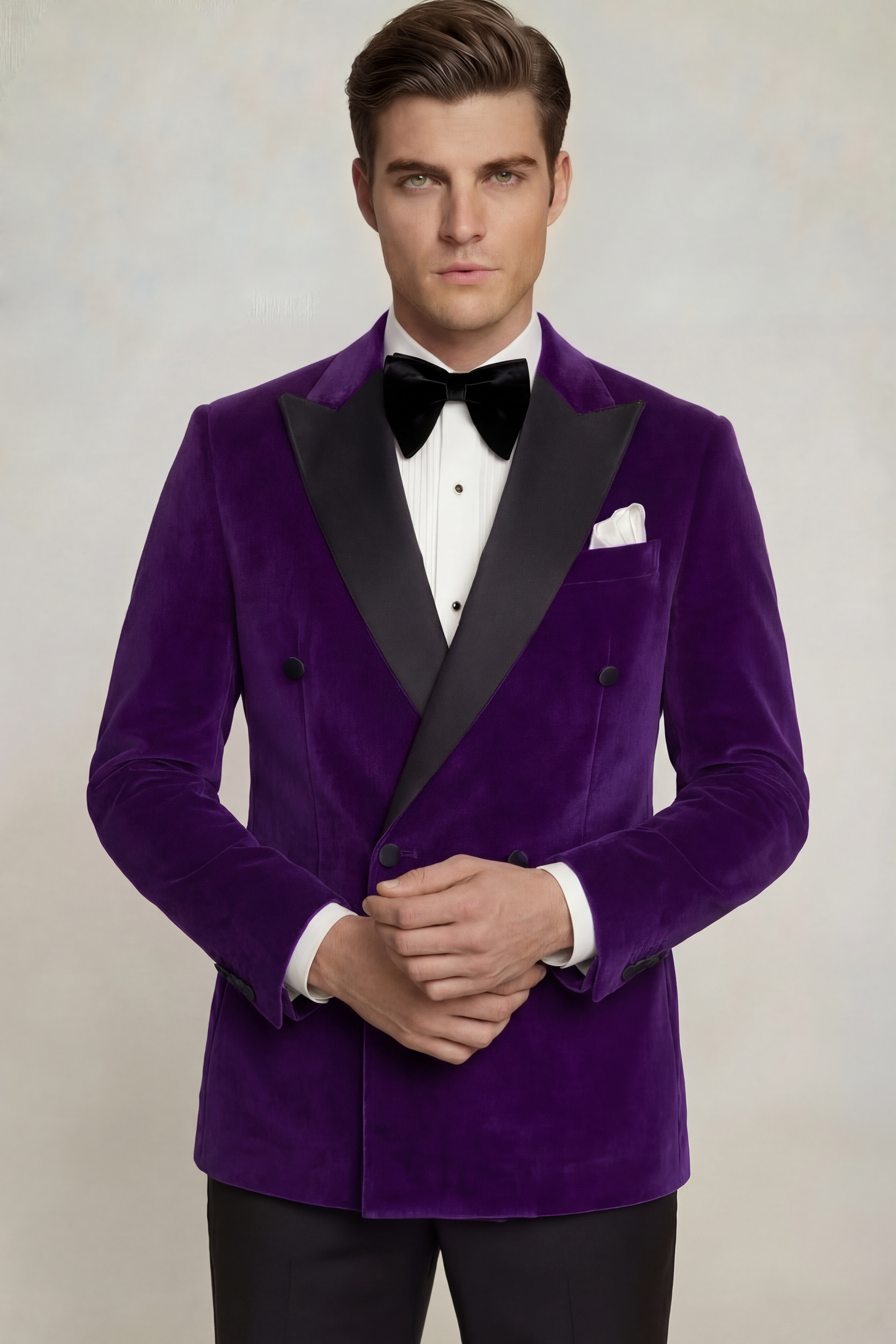 Mens-Double-Breasted-Royal-Purple-Velvet-Groom-Wedding-Tuxedo-Jacket-from-Gentlemansguru.com