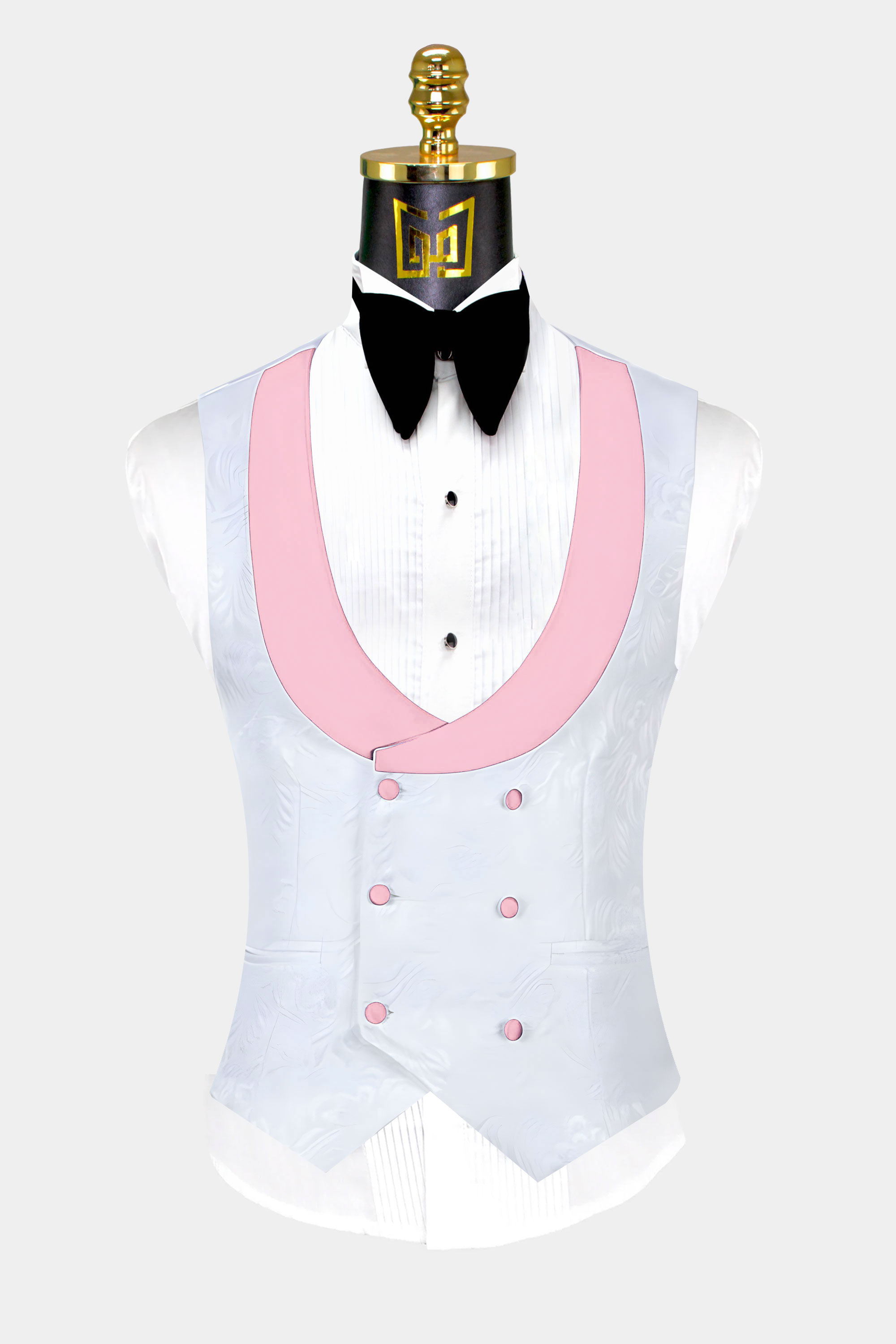 Light-Pink-and-White-Tuxedo-Vest-WAistcoat-from-Gentlemansguru.com