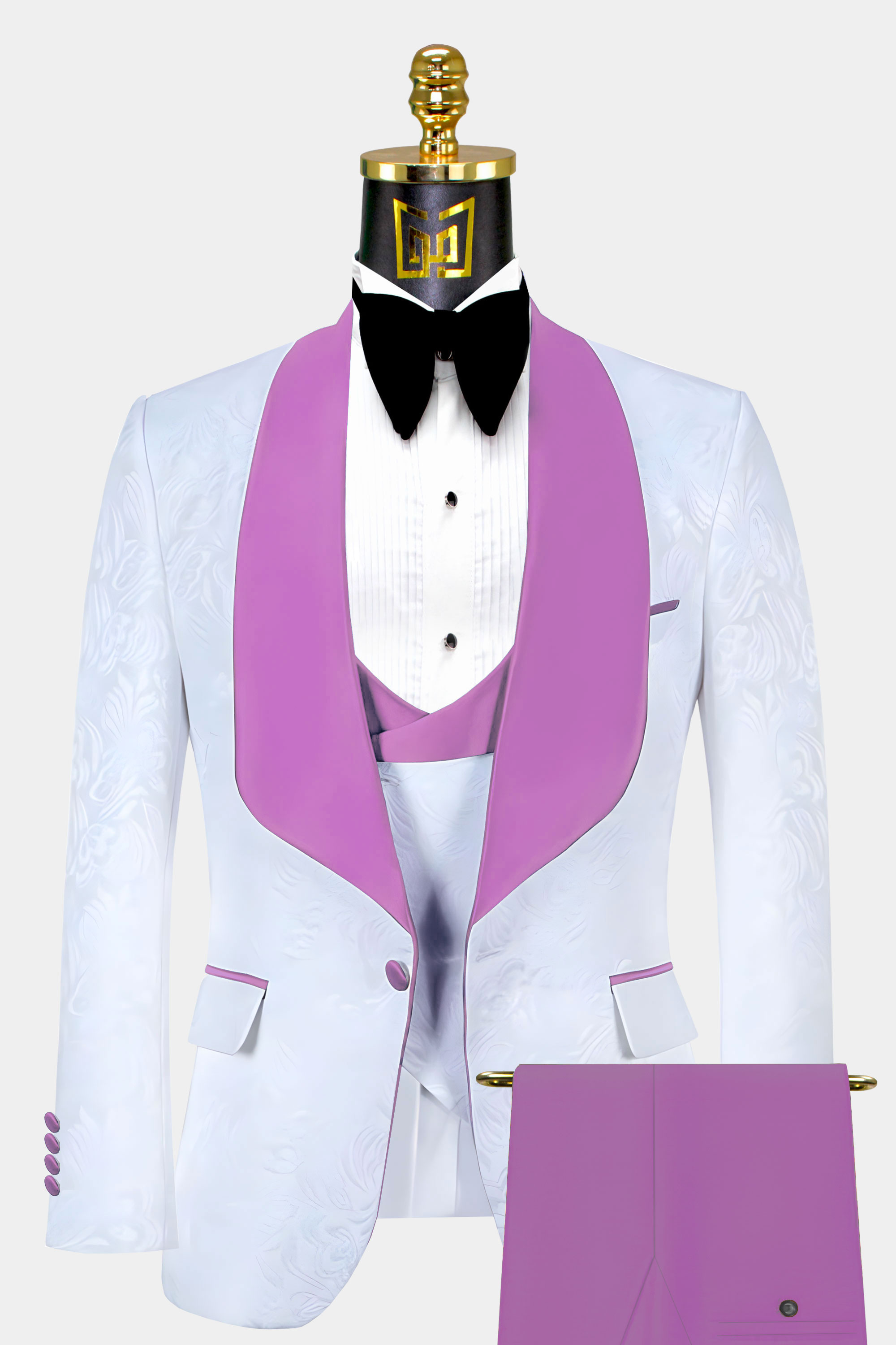 Gentleman's Guru Purple Velvet Tuxedo Jacket