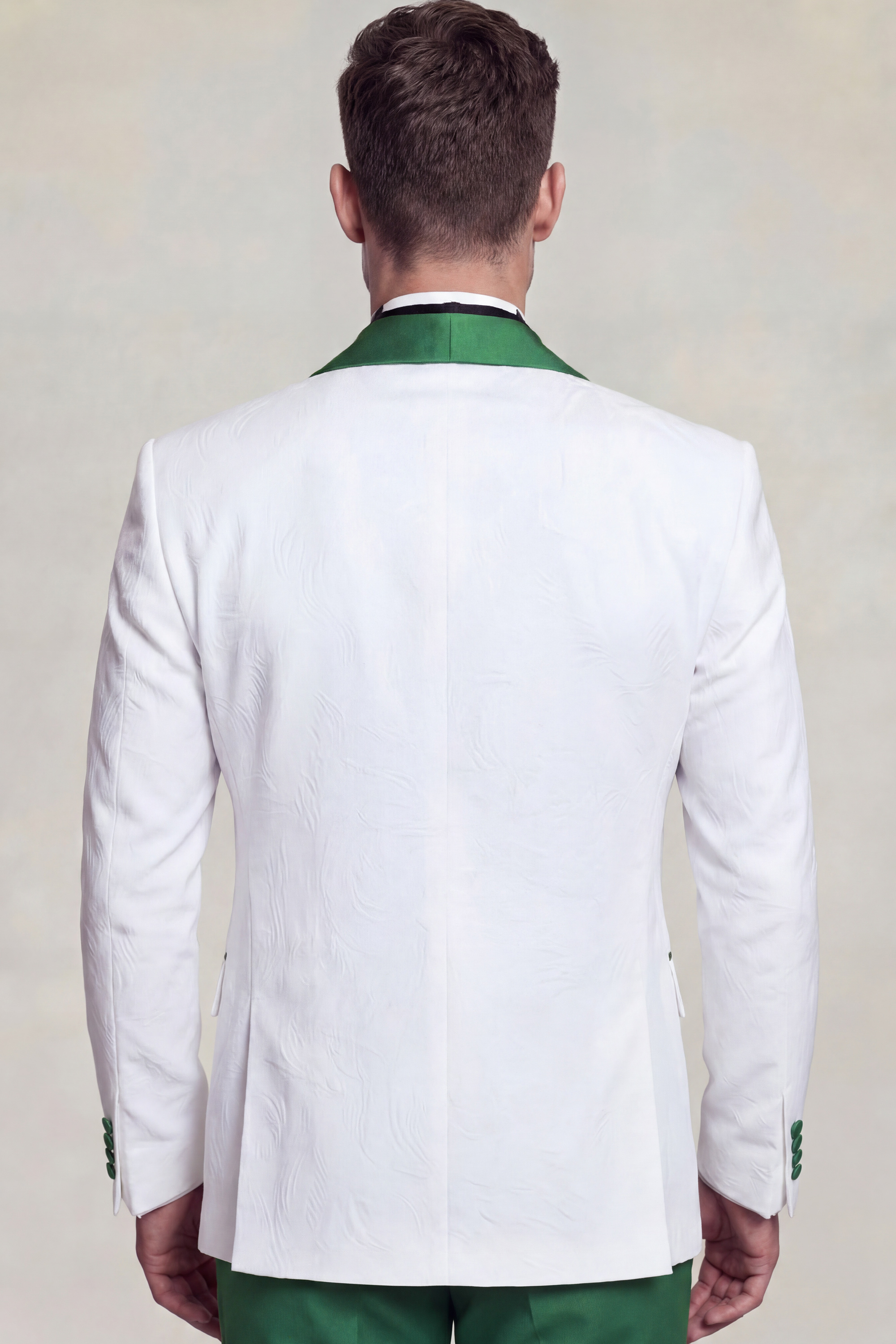 Floral Green & White Tuxedo - 3 Piece - Image 3