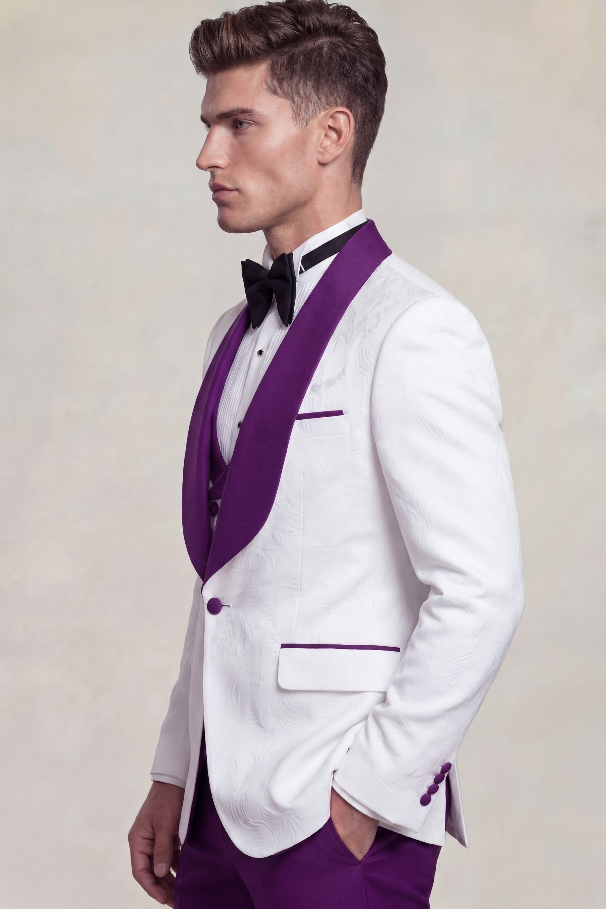 White-and-Purple-Groomsmen-Tuxedo-Formal-Attire-from-Gentlemansguru.com