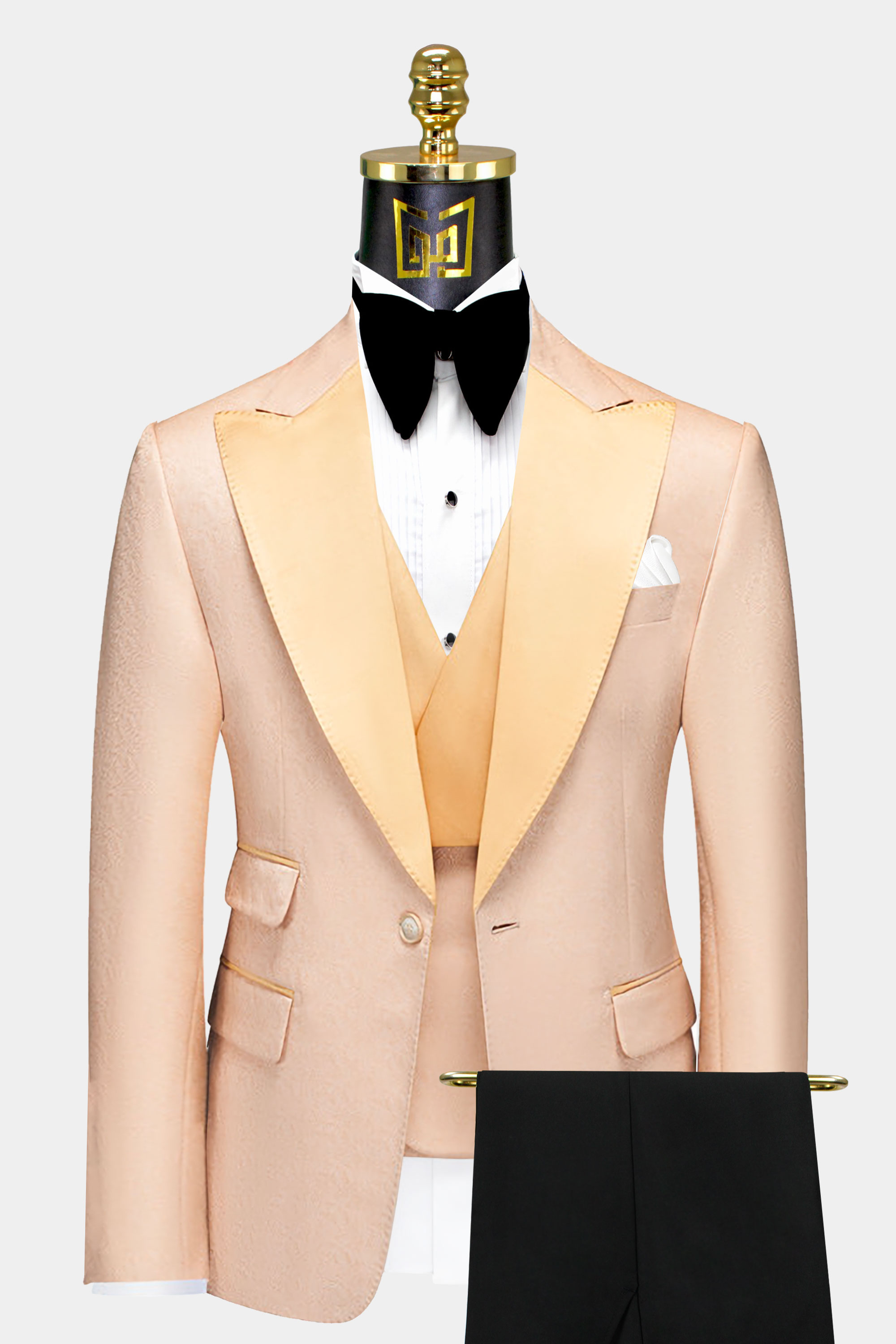 Black-and-Beige-Tuxedo-Prom-Groom-Wedding-Suit-from-Gentlemansguru.com