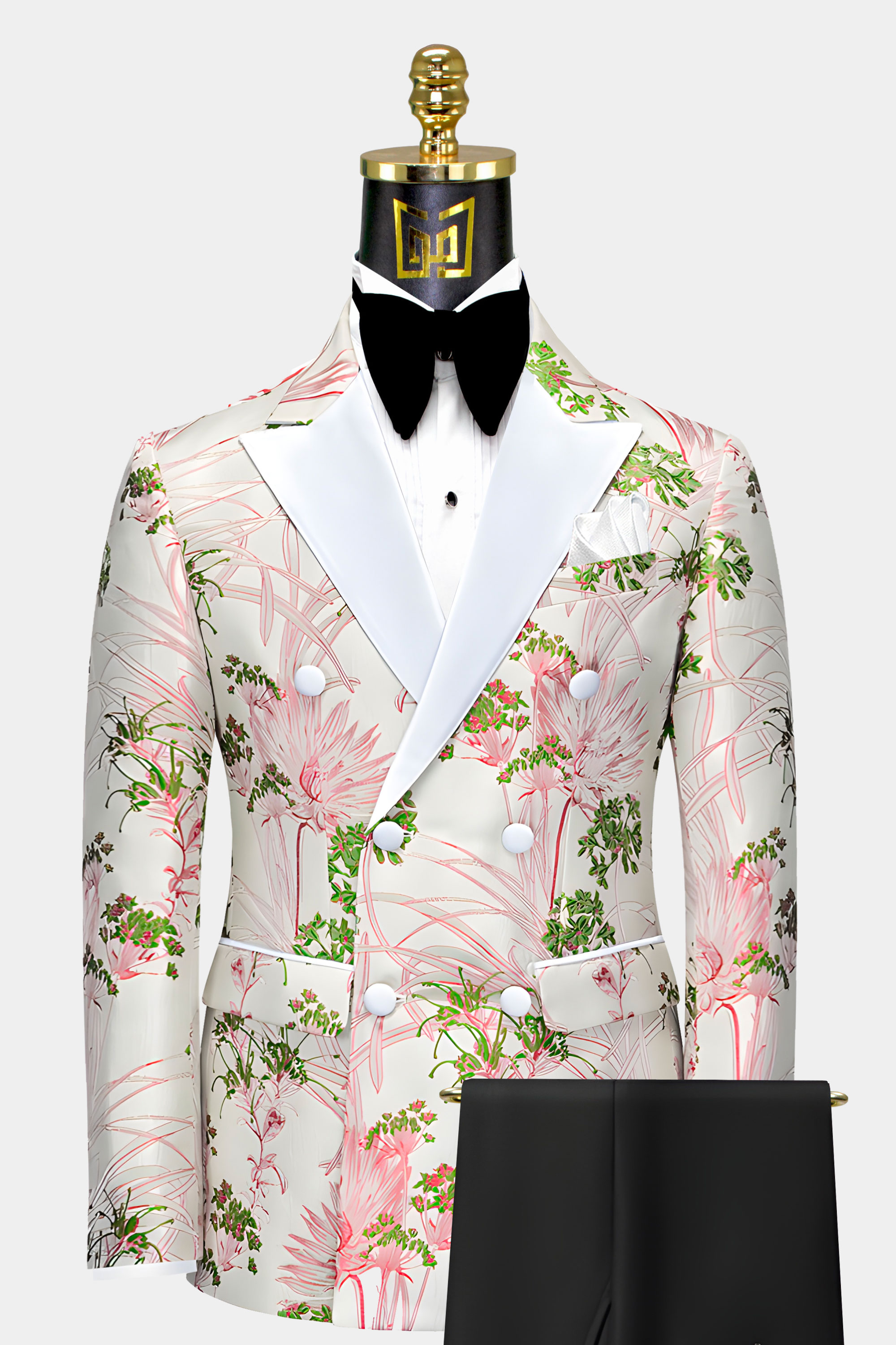 Black-and-Lush-Floral-Wedding-Tuxedo-Groom-Suit-from-Gentlemansguru.com