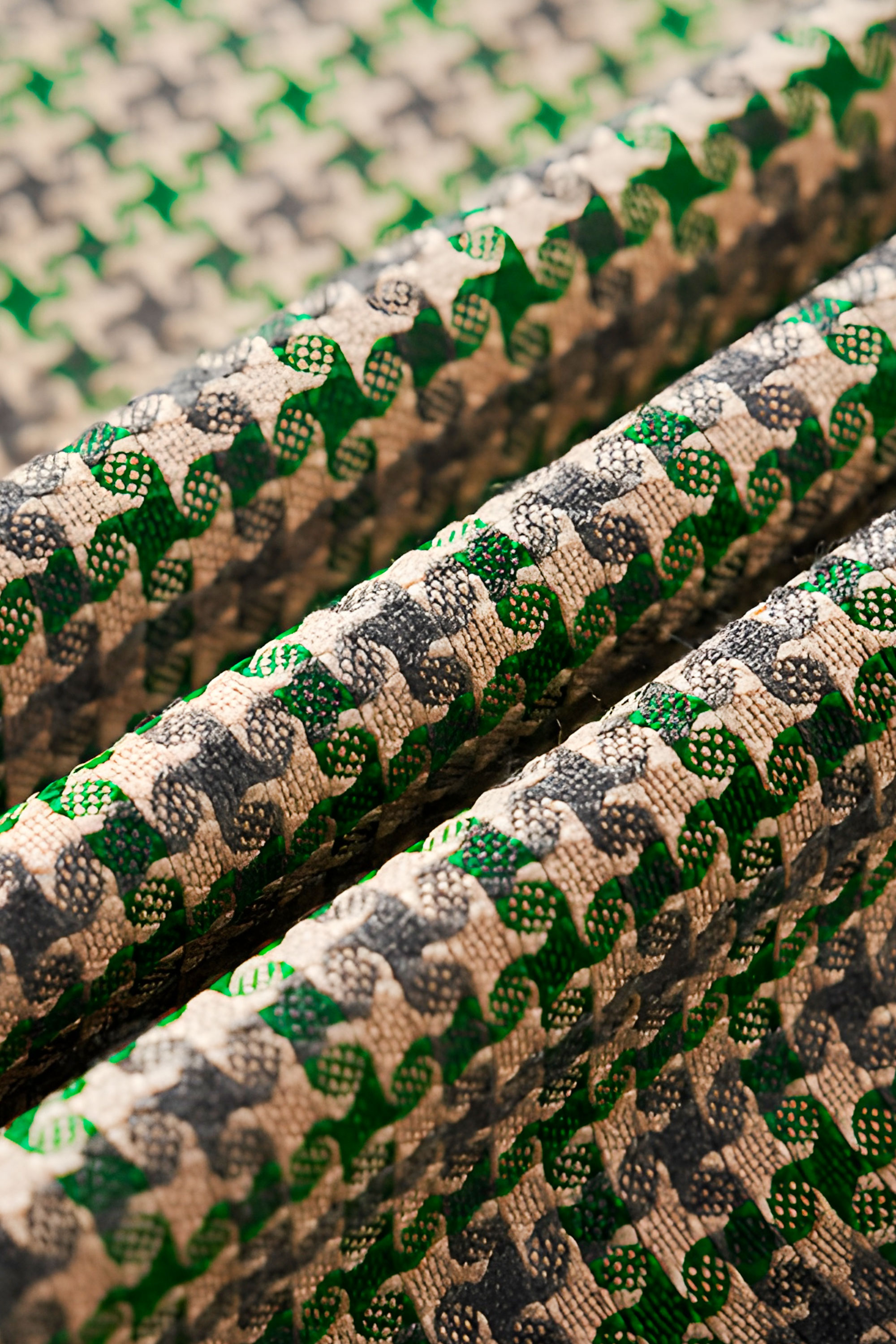 Green-and-Khaki-Houndstooth-Fabric-Material-from-Gentlemansguru.com