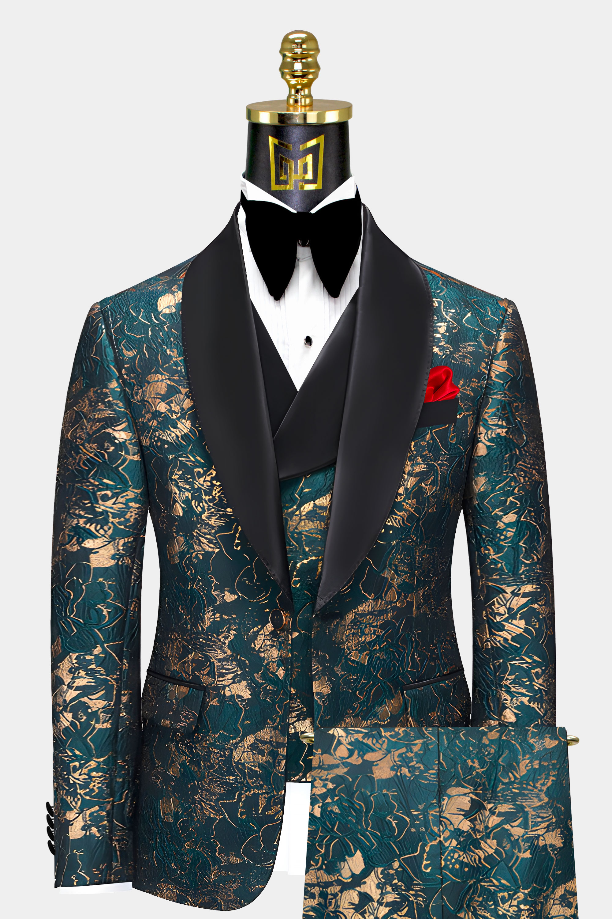 Teal and Gold Tuxedo Suit | Gentleman's Guru