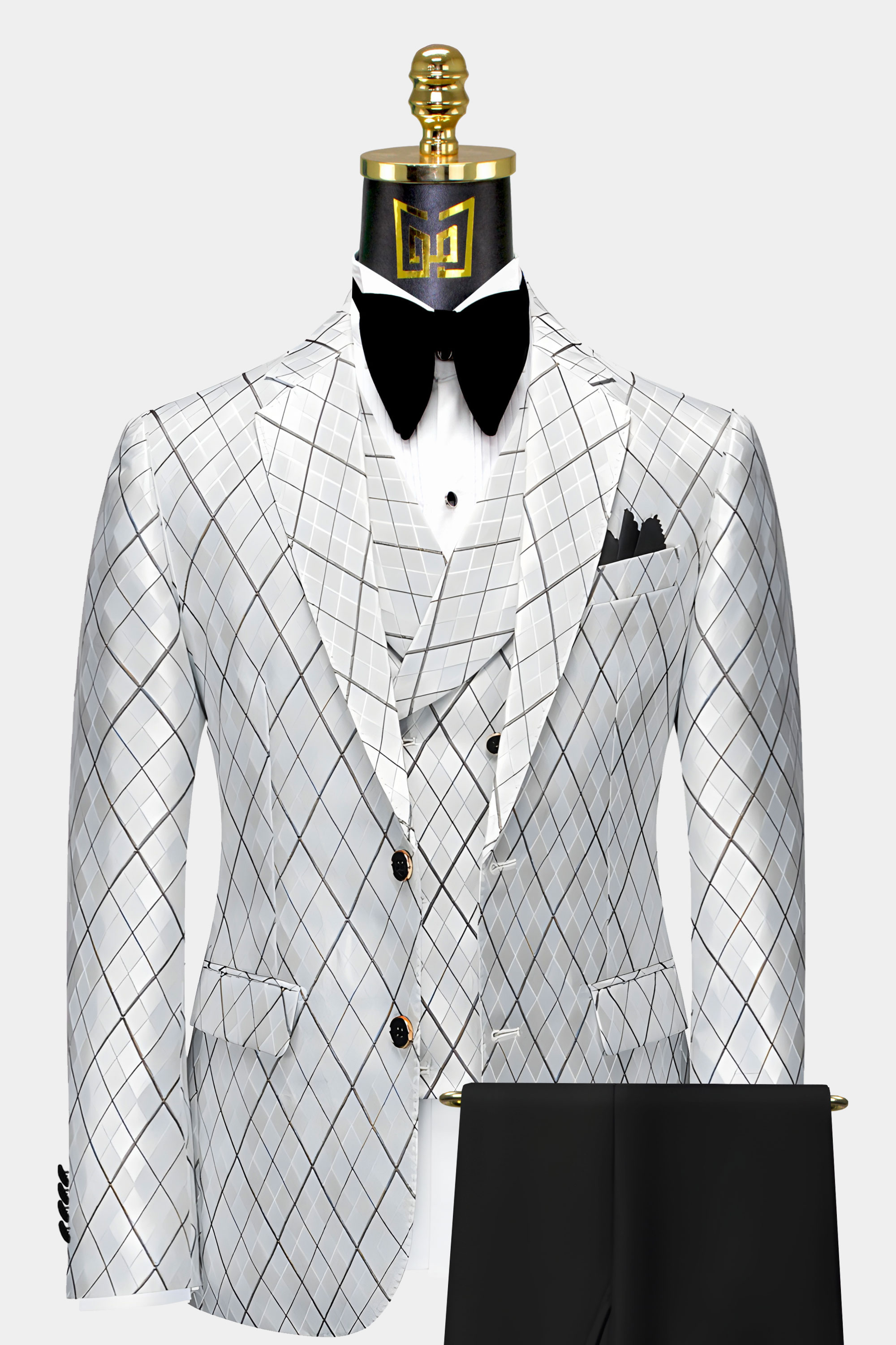 Black-Grey-Silver-Argyle-Suit-Groom-Wedding-Tuxedo-from-Gentlemansguru.com