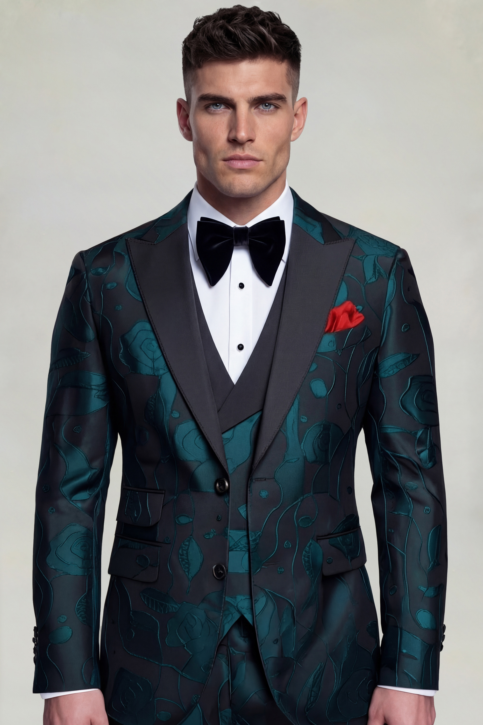 Mens-Black-and-Teal-Tuxedo-Wedding-Groom-Suit-from-Gentlemansguru.com