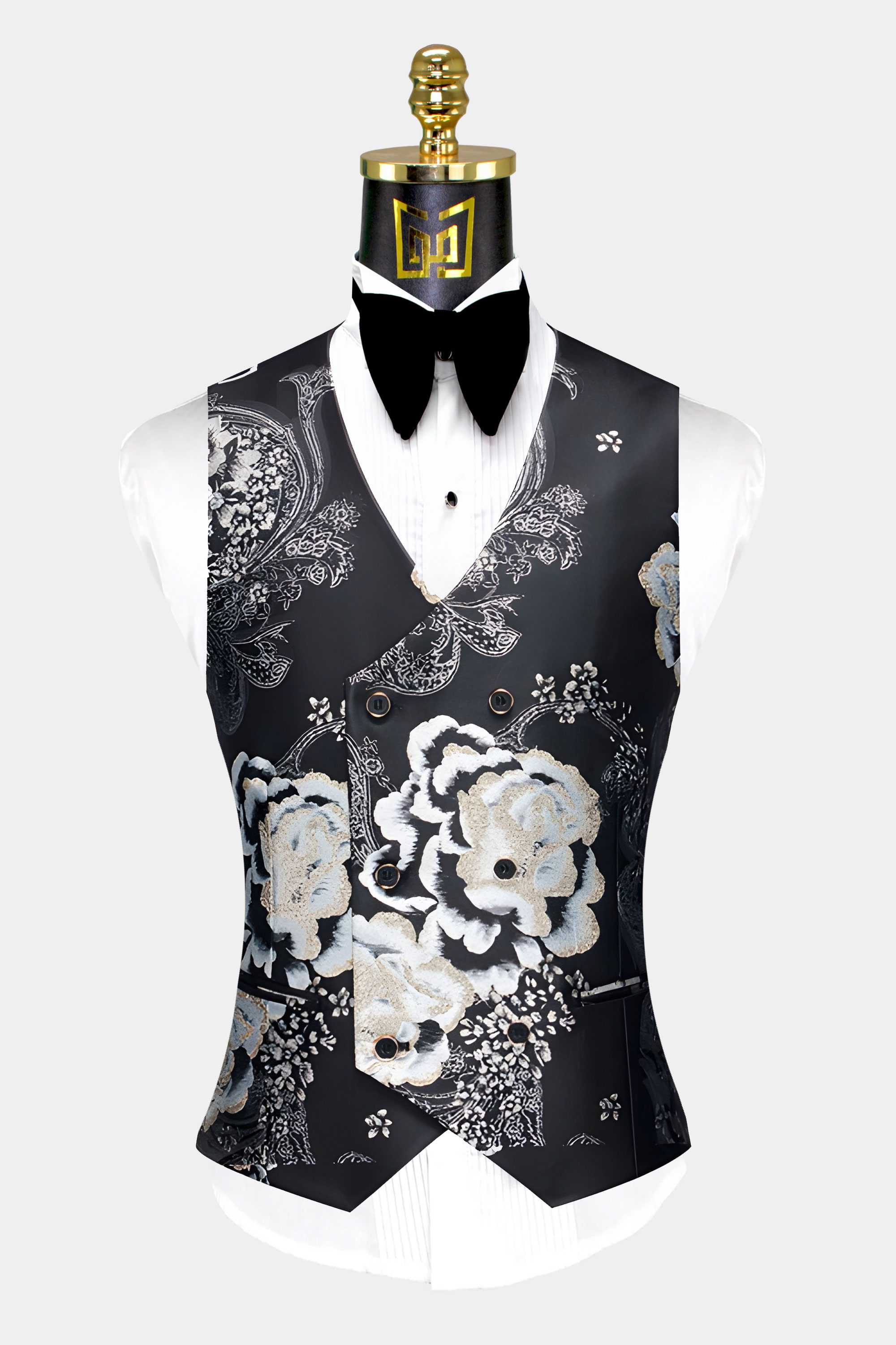 Silver-Black-Suit-Vest-Groomsmen-Wedding-WAistcoat-from-Gentlemansguru.com