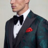 Teal-Tuxedo-Wedding-Groom-Suit-Black-TIe-from-Gentlemansguru.com