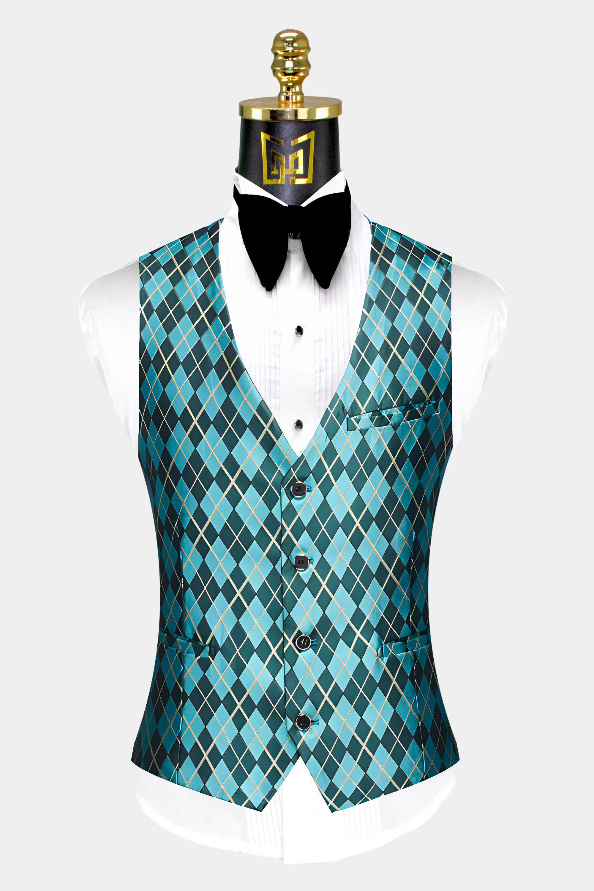 Turquoise-Argyle-Suit-Vest-Groom-Wedding-Waistcoat-from-Gentlemansguru.com