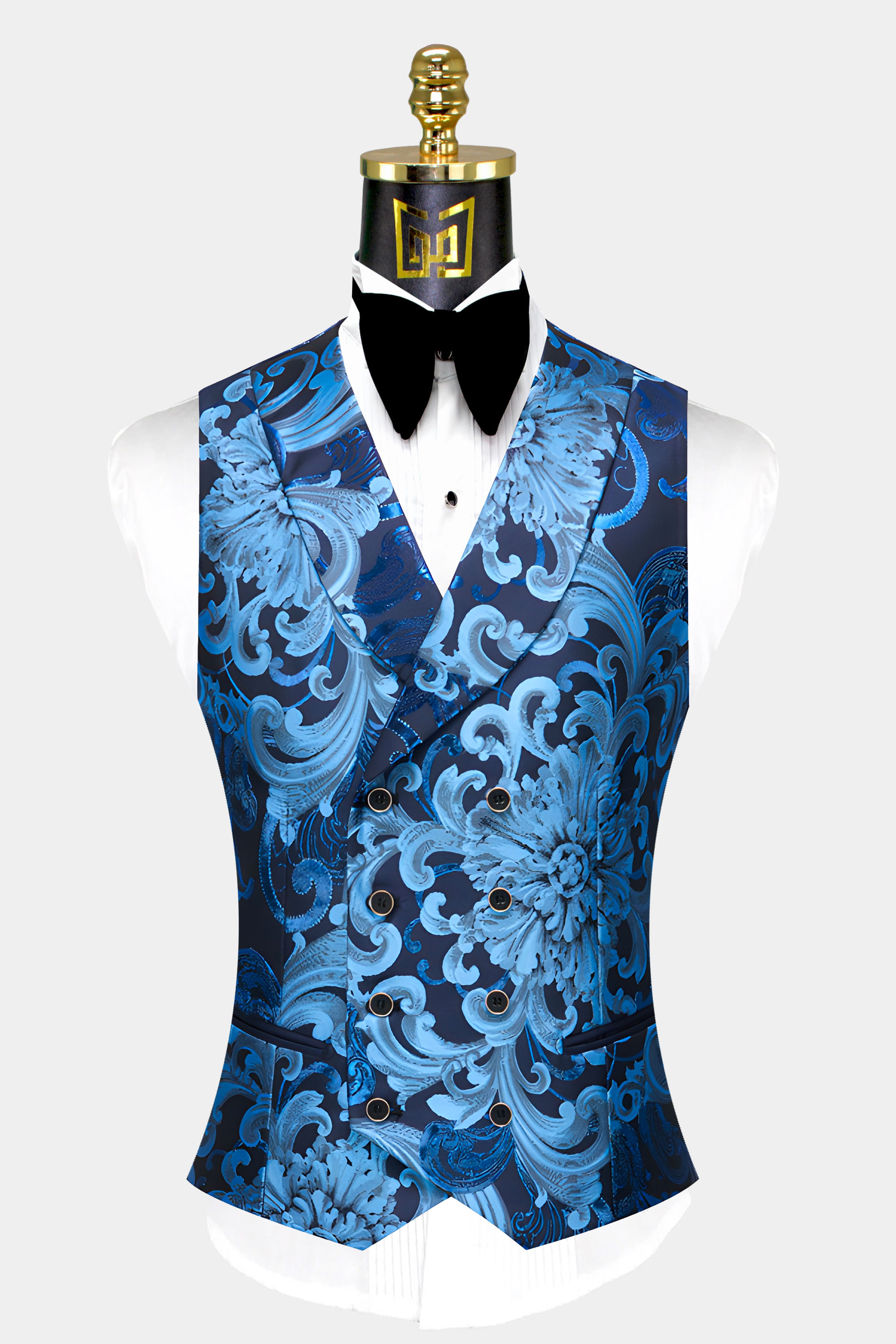 Men's Blue Floral Suit - 3 Piece | Gentleman's Guru
