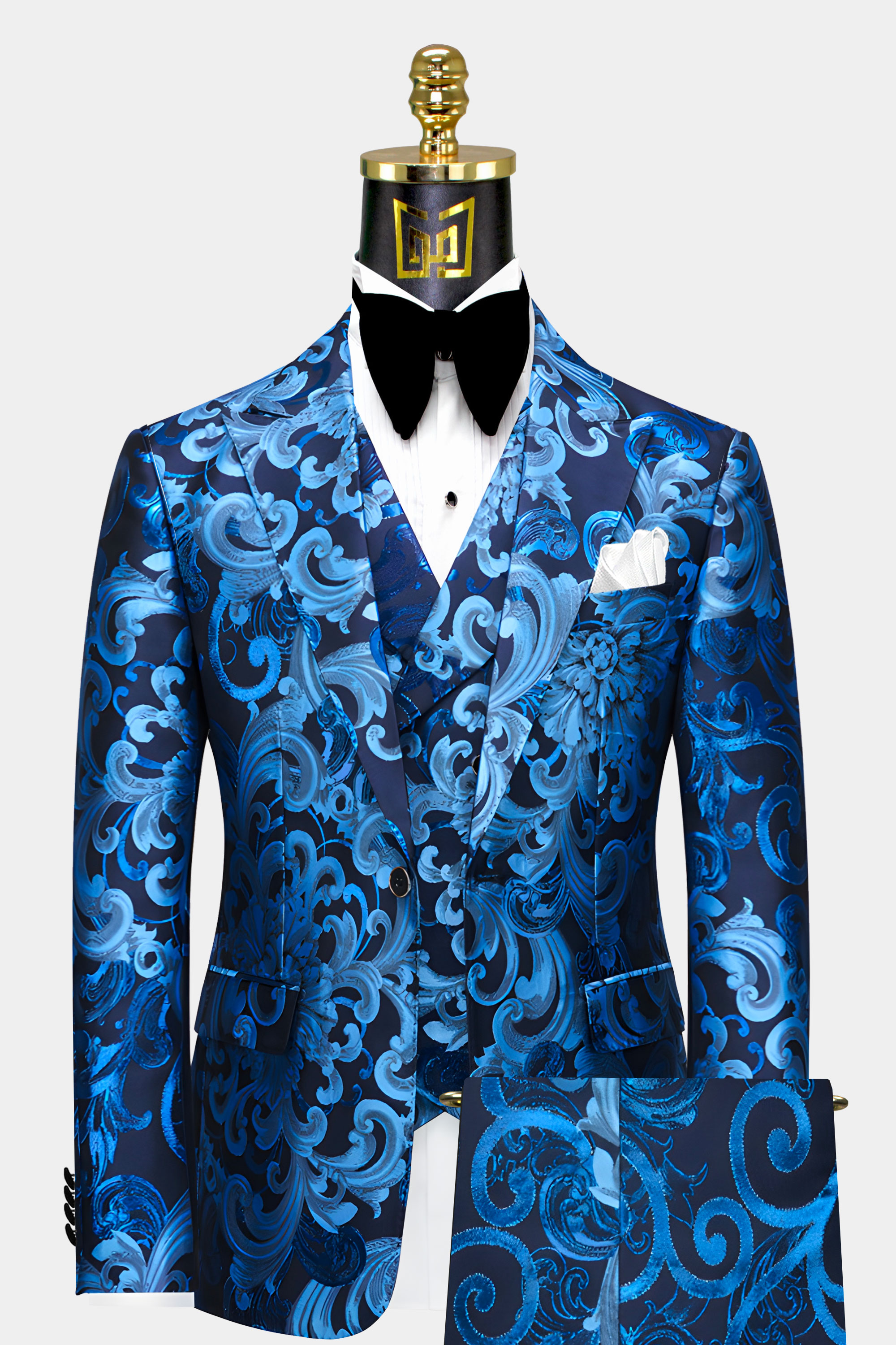 Men's Blue Floral Suit - 3 Piece | Gentleman's Guru