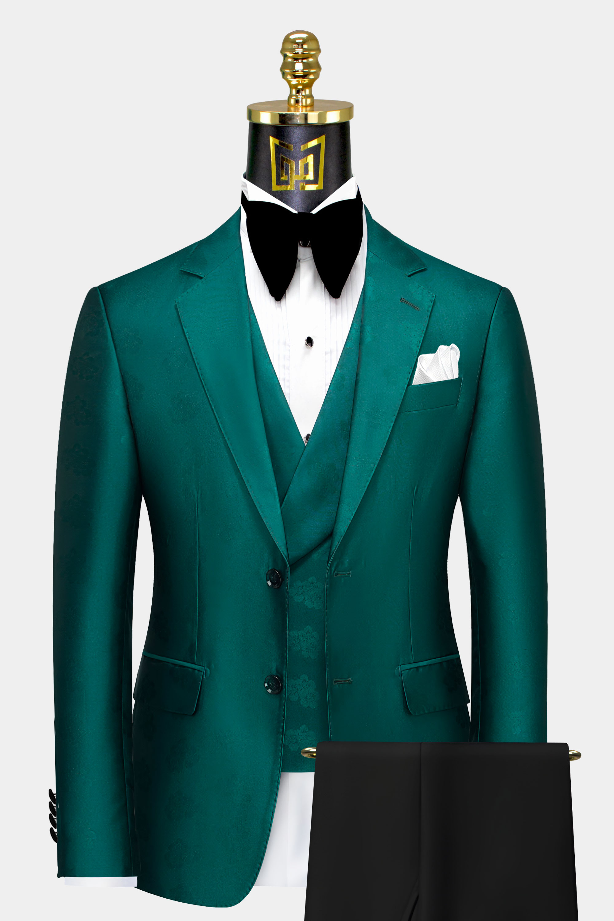 Emerald green hot sale suit wedding