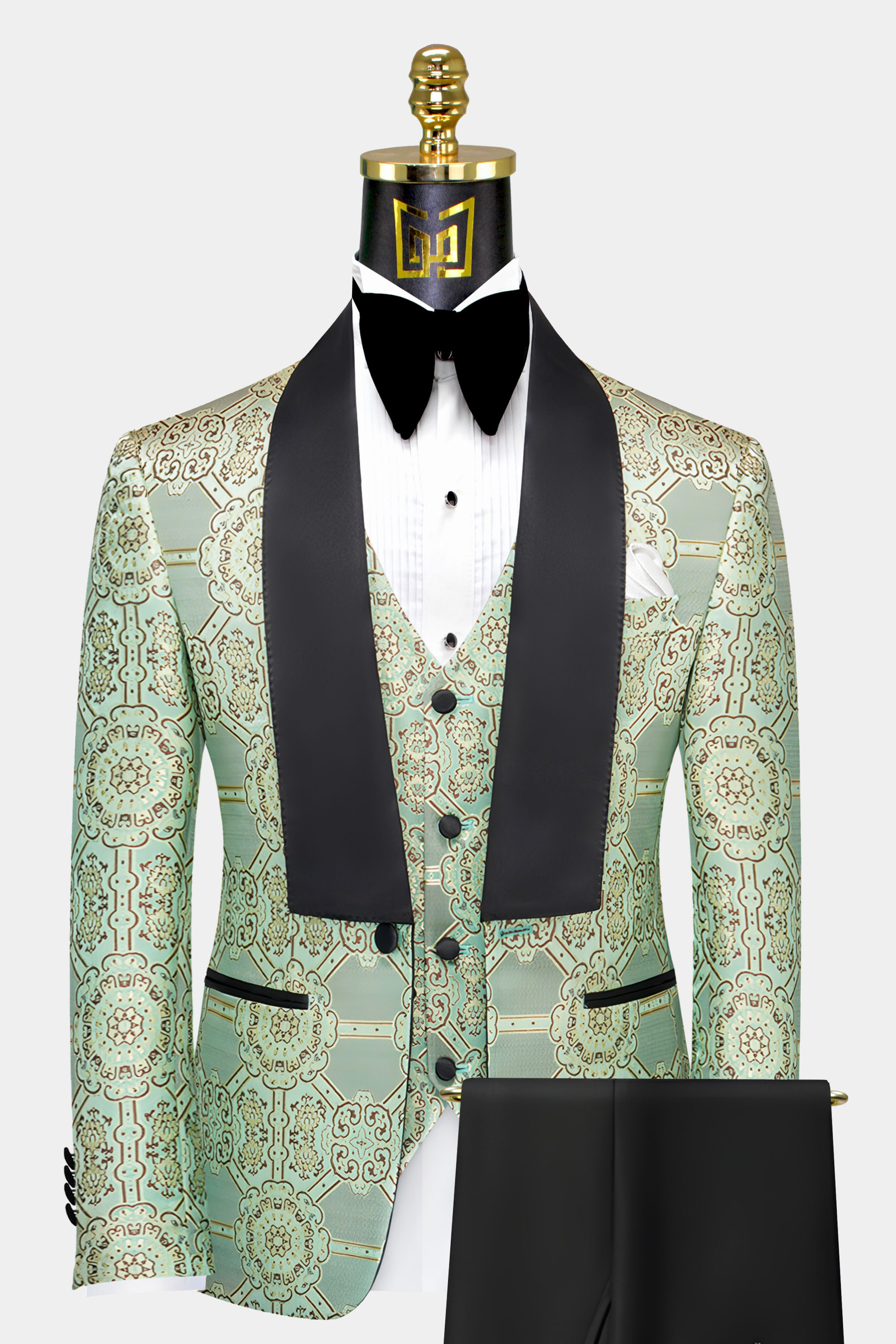 Black-Pant-Mint-Green-Tuxedo-Suit-Prom-Wedding-Groom-Attire-from-Gentlemansguru.com