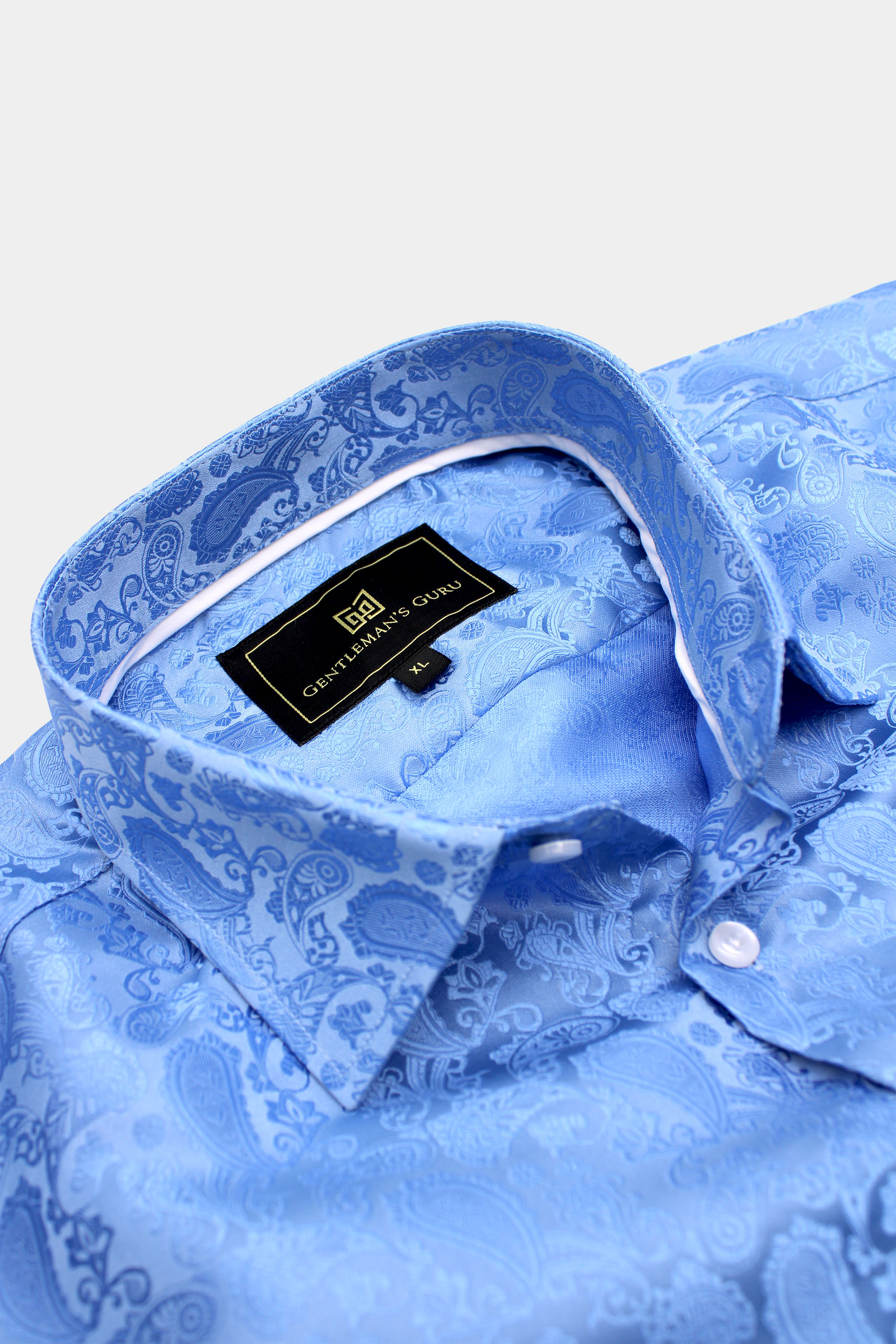 Light Blue Paisley Shirt Gentleman's Guru