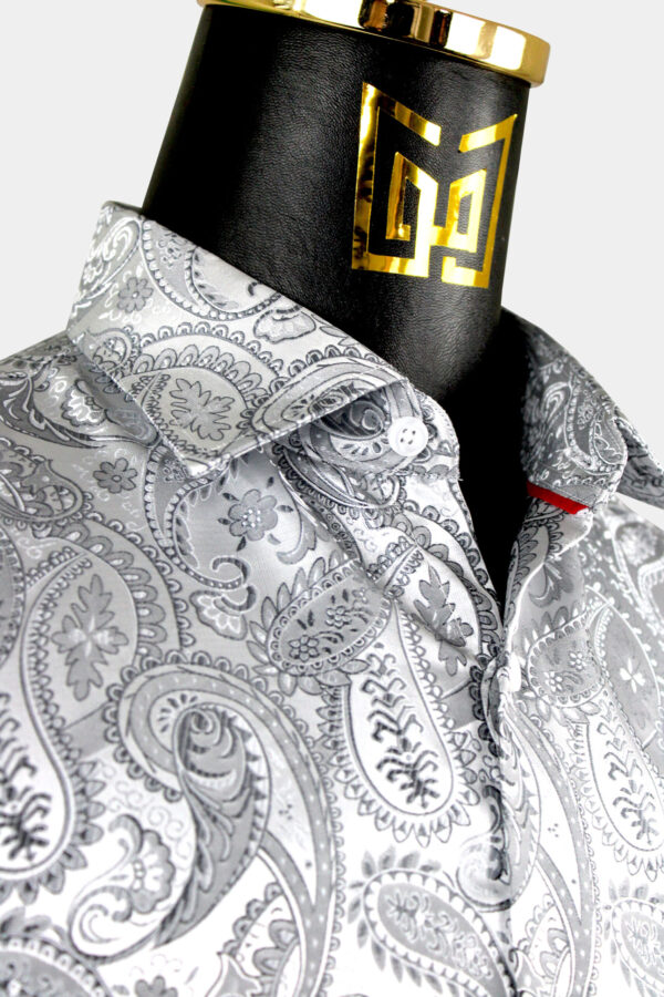 Fancy-Luxury-Exotic-Modern-Paisley-Dress-Shirt-For-Men-Silver-from-Gentlemansguru.com