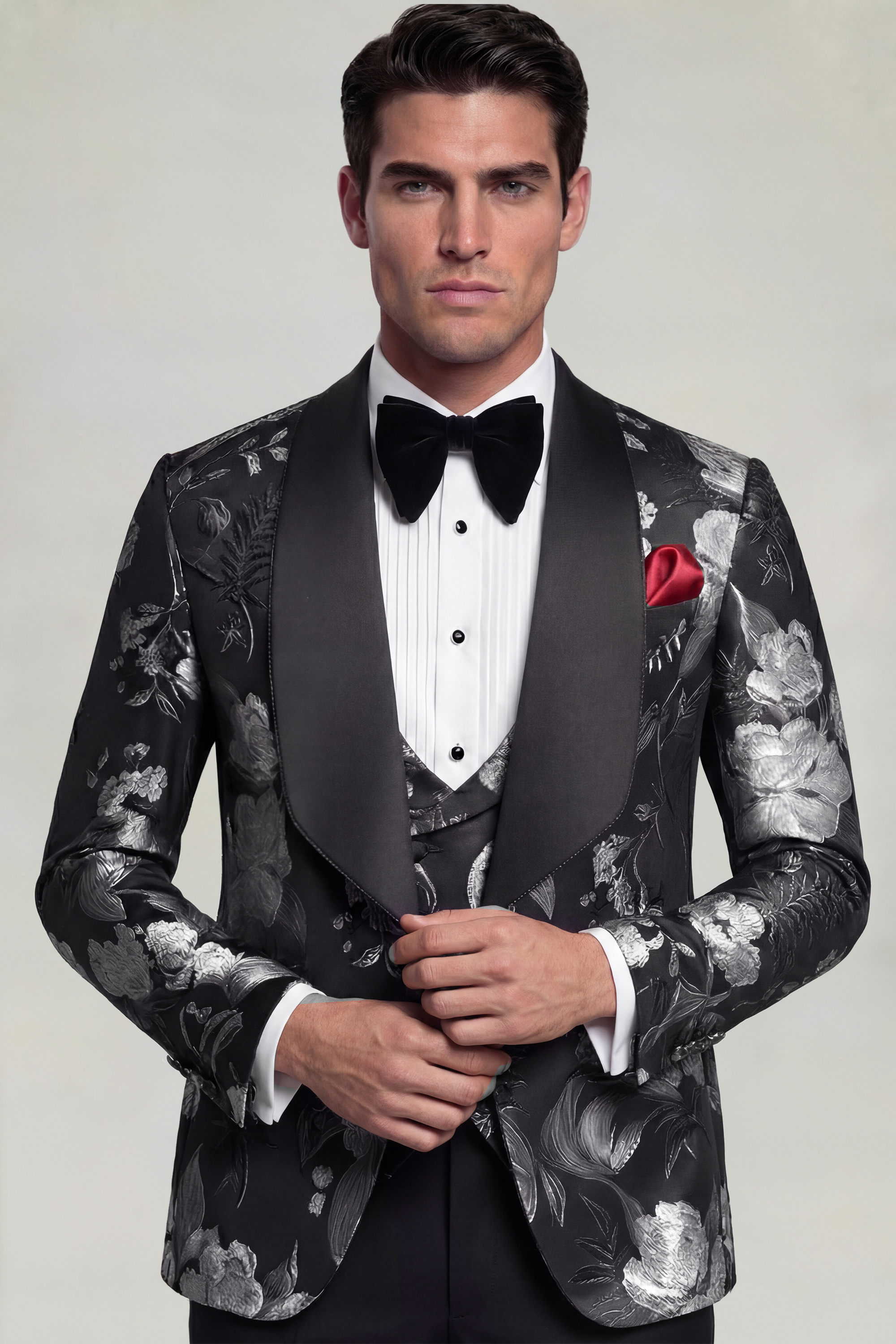 Grey-Silver-and-Blac-Tuxedo-B-lack-Tie-Suit-from-Gentlemansguru.com