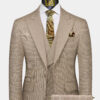 Khaki-Houndstooth-Suit-Rustic-Wedding-Groom-Tuxedo-Suit-from-Gentlemansguru.com