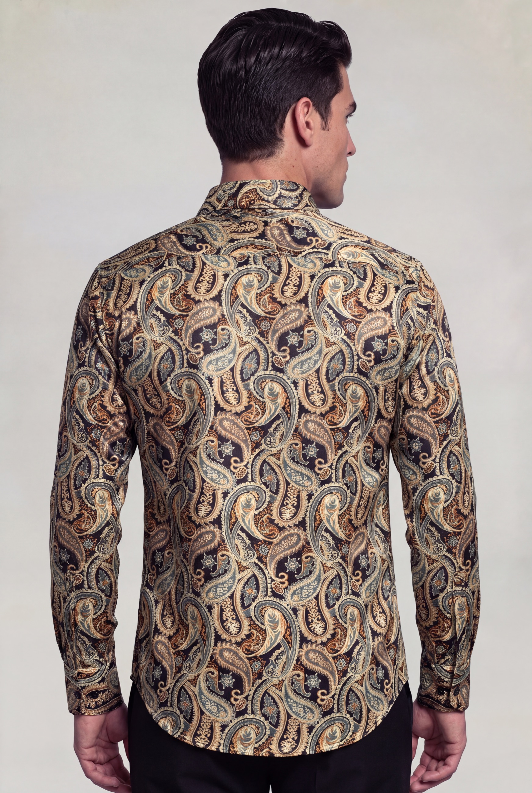 Luxury Gold Paisley Shirt for Men – Wedding and Prom from Gentleman's Guru