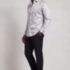 Luxury silver paisley shirt for prom and homecoming