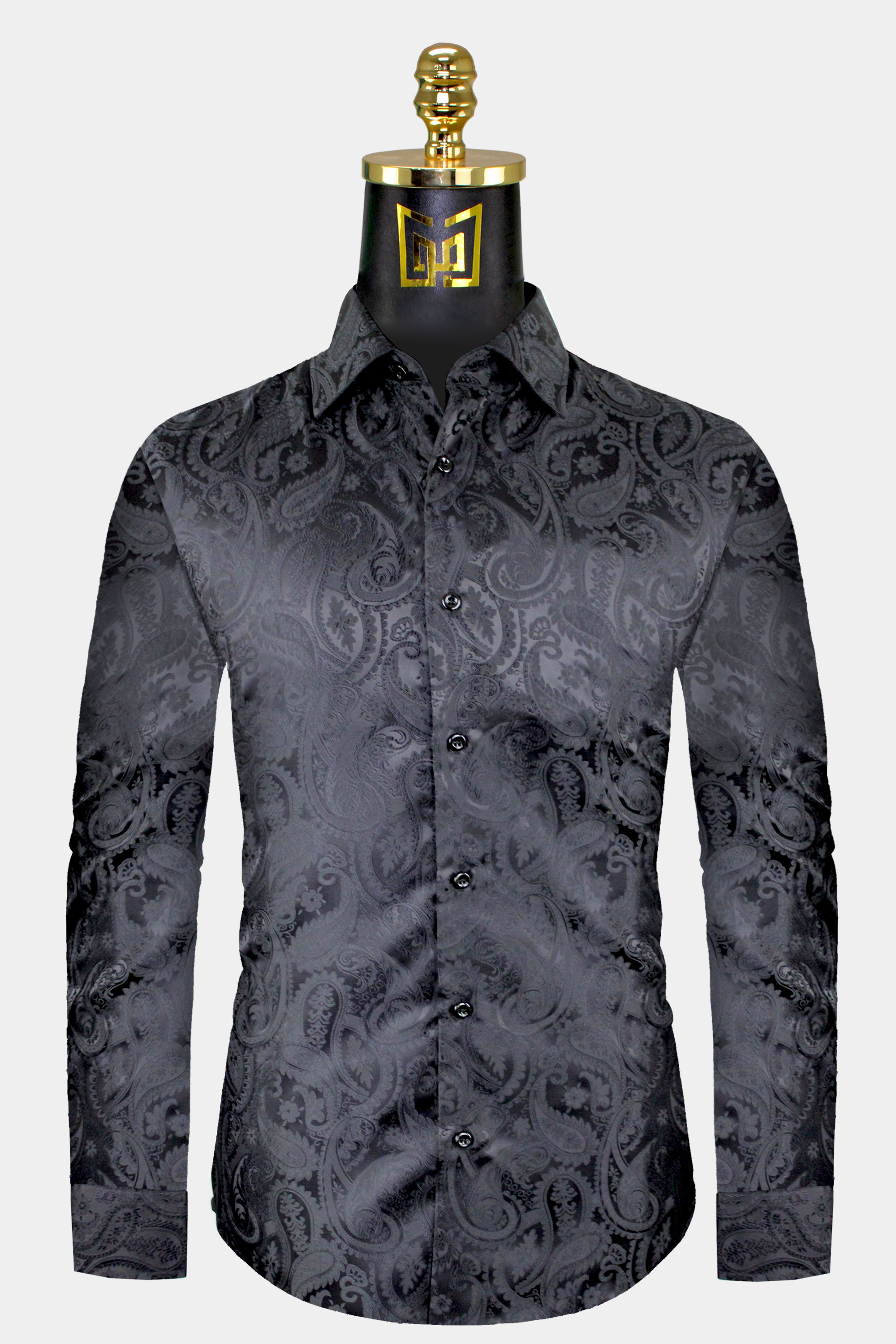 Mens-Black-Paisley-Shirt-Dress-shirt-For-Men-Floral-from-Gentlemansguru.com