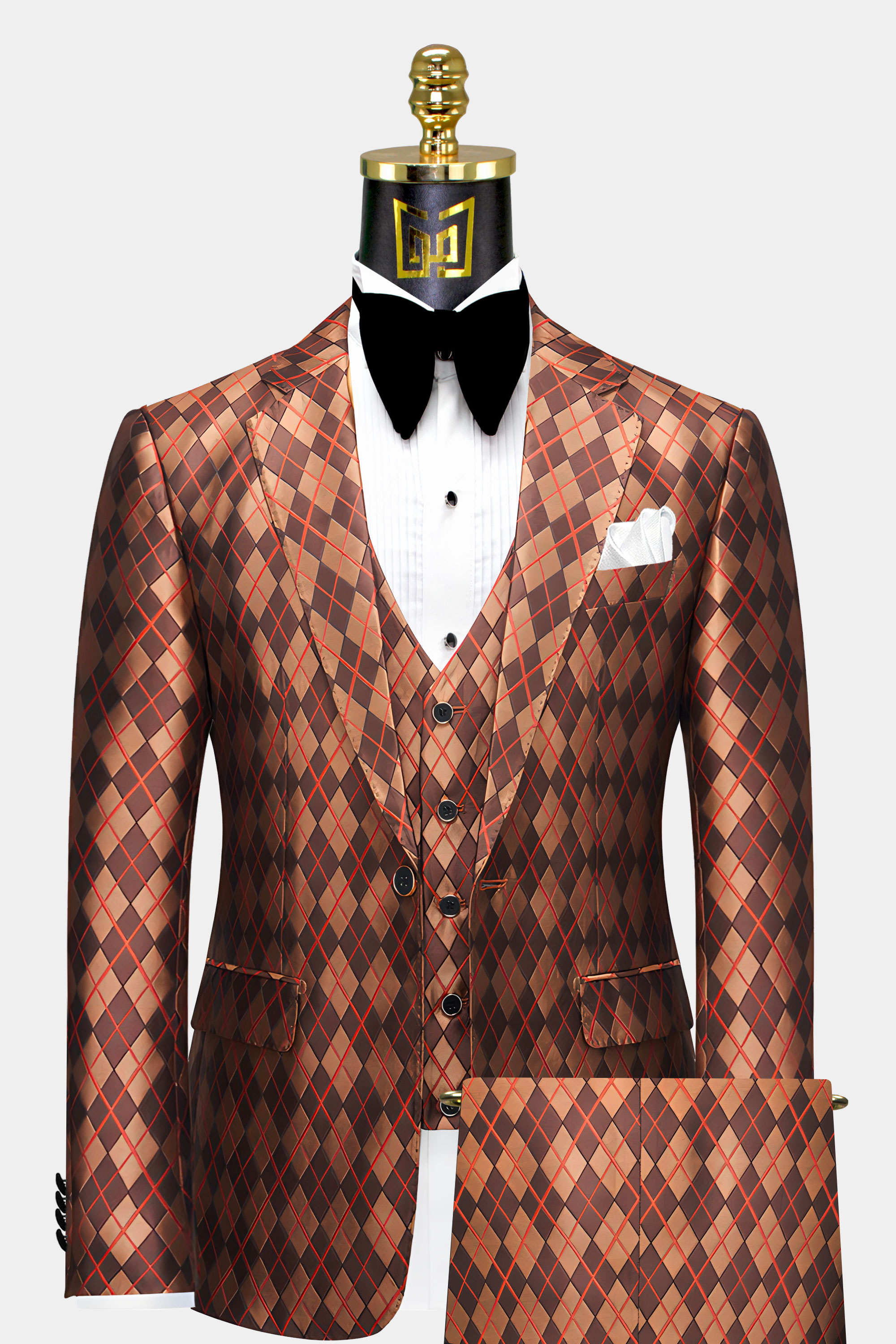Mens-Brown-Argyle-Suit-Prom-Groom-Wedding-Tuxedo-from-Gentlemansguru.com
