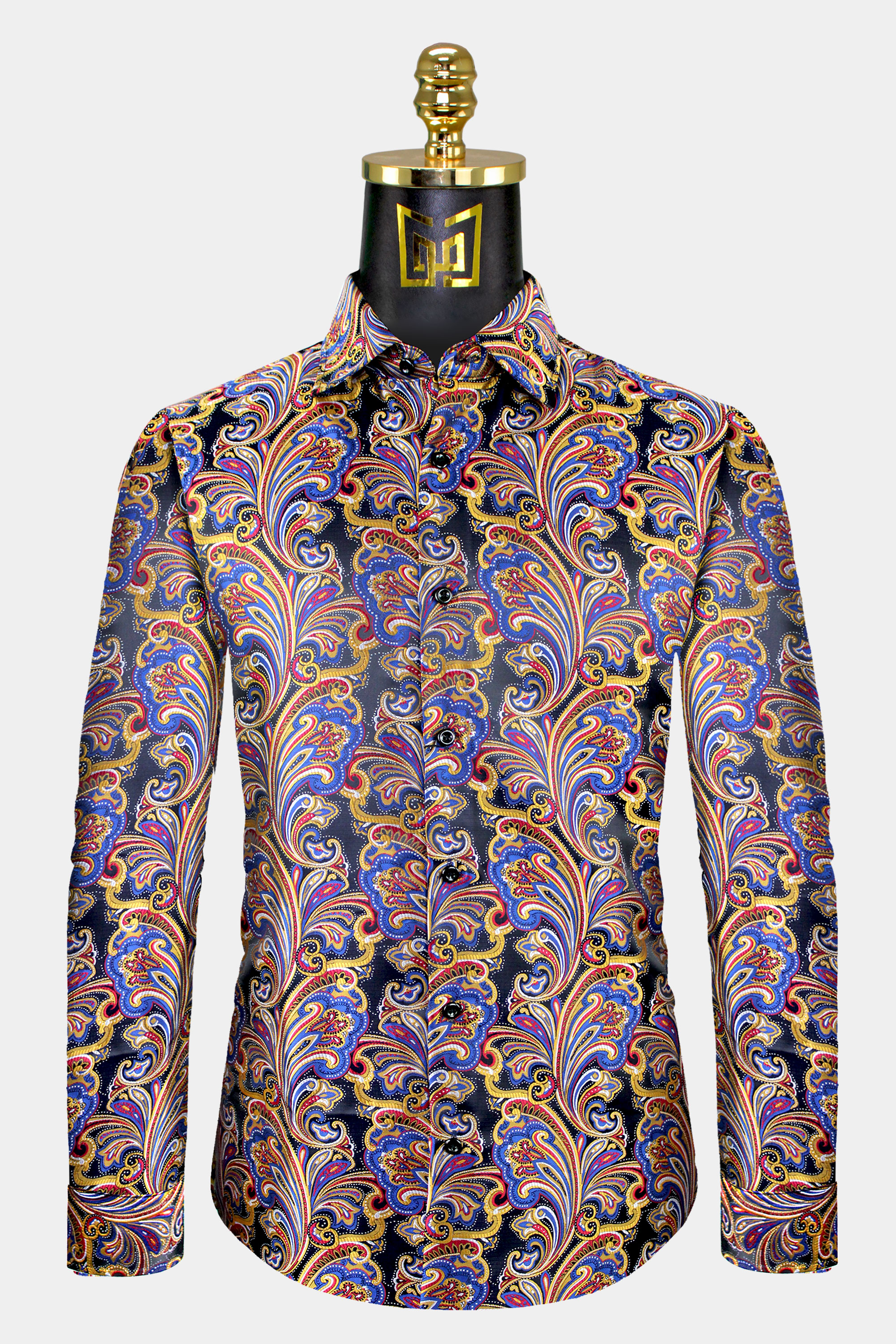 Mens-Colorful-Shirt-Multi-Color-Paisley-Dress-Shirt-from-Gentlemansguru.com