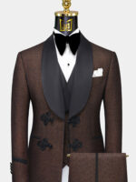 Dark Brown Diamond Tuxedo - 3 Piece