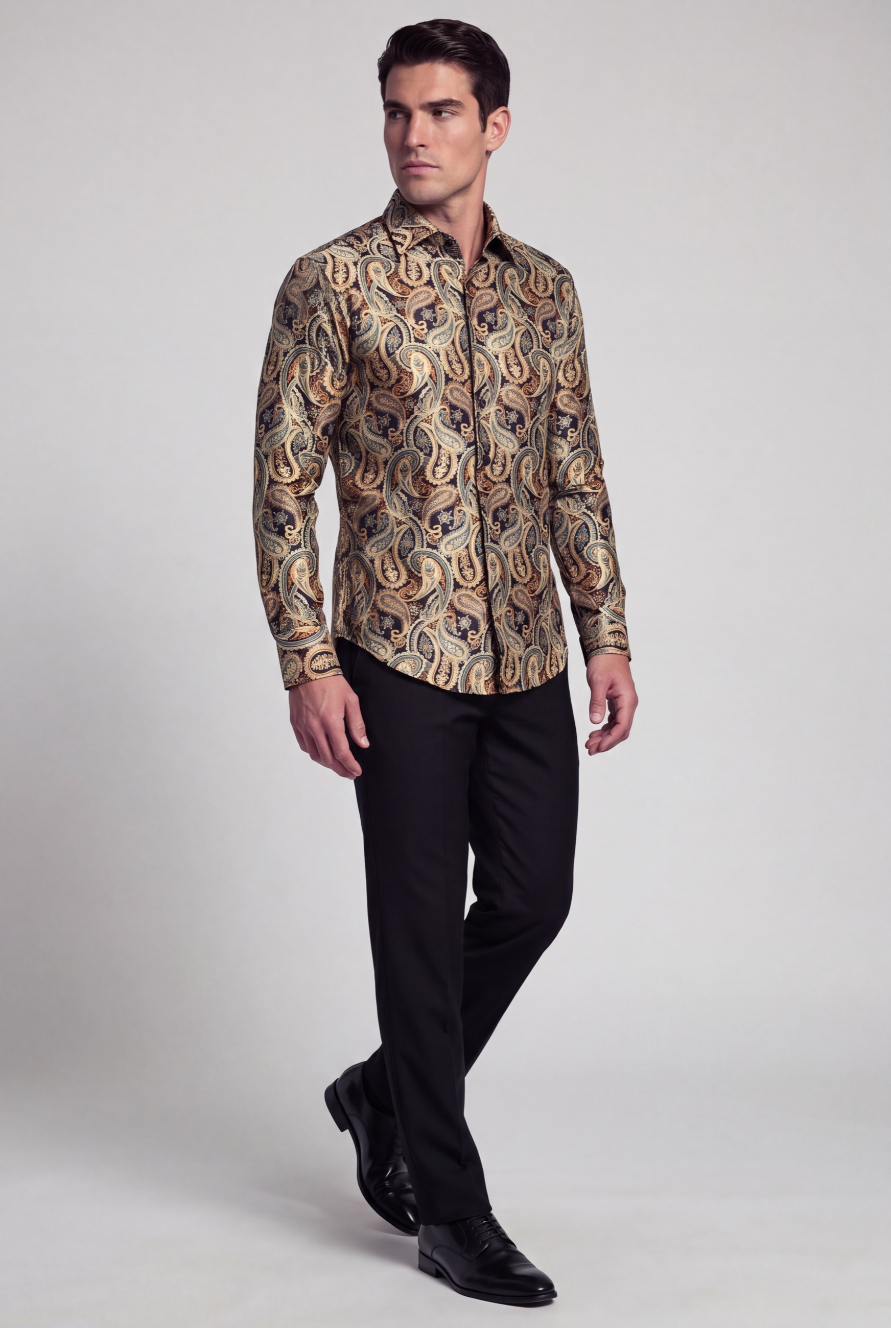 Men's Gold Wedding Shirt – Paisley Formalwear from Gentleman's Guru