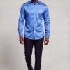 Men's Light Blue Floral Dress Shirt for Wedding, Prom and Formal Wear