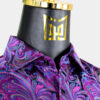 Mens-Luxury-Magenta-Dress-Shirt-With-Paisley Pattern-from-Gentlemansguru.com