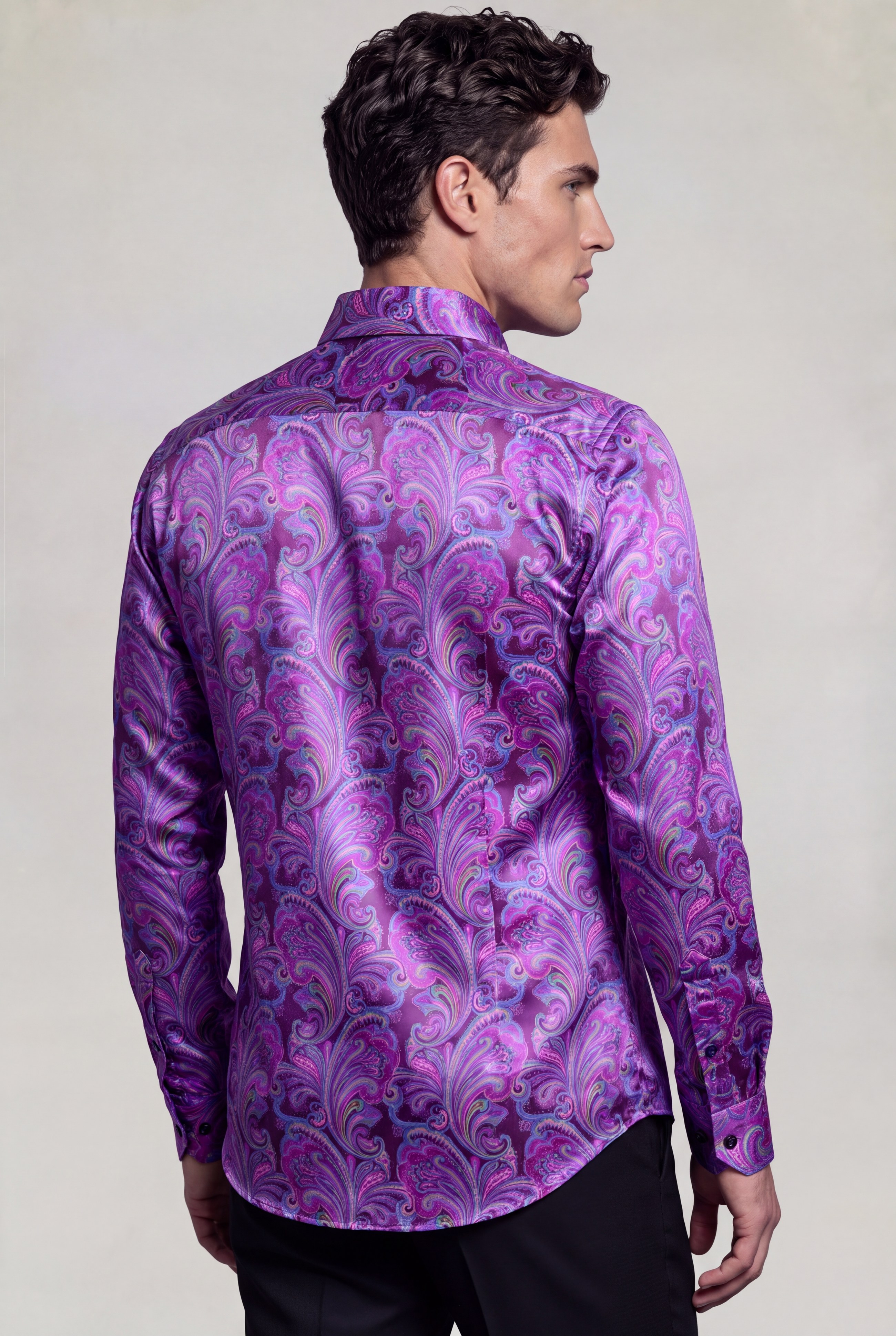 Alternative view of Magenta Paisley Shirt
