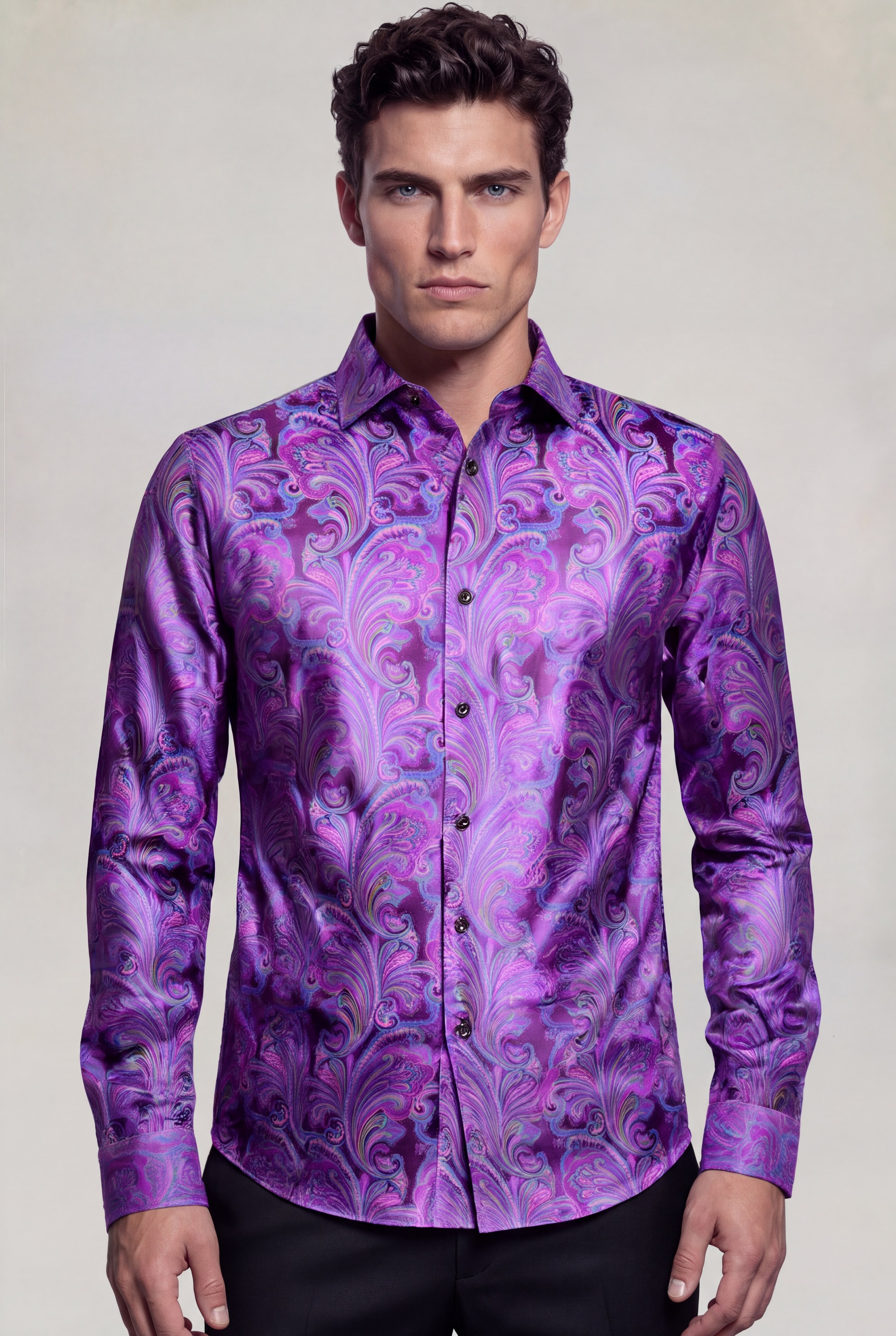 Magenta Paisley Shirt